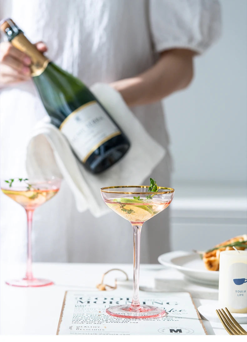 Pinkshot Elegant Cocktail Glass Set - 4-Piece Shatterproof Stemware for Margaritas, Martinis & Wine - Perfect for Parties, Weddings & Home Bar Decor