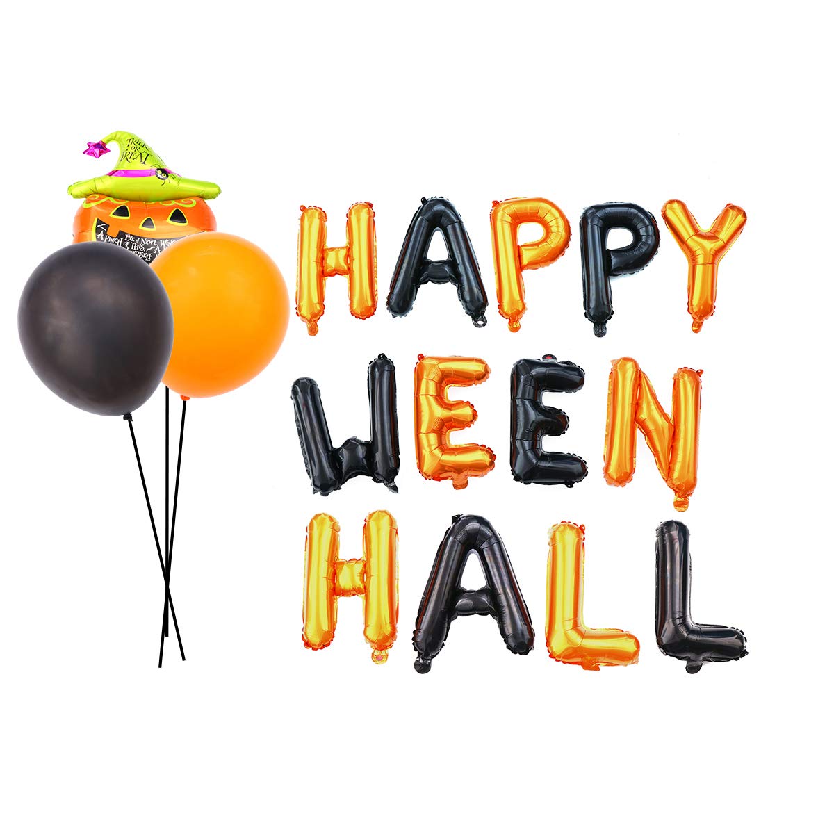Halloween Latex Balloon Set - Pumpkin Decorations, Party Balloons for Halloween Decor, Orange & Black Emulsion Balloons - Perfect for Halloween Parties, Home Decor & Spooky Events