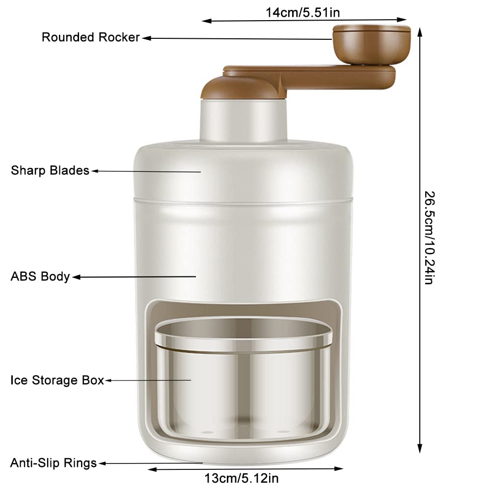 Portable Manual Ice Crusher & Shaver - Slush Machine, Snow Cone Maker with Ice Cube Mold for Homemade Ice Cream, Slushies & Iced Drinks - Perfect for Parties, BBQs & Summer Refreshments