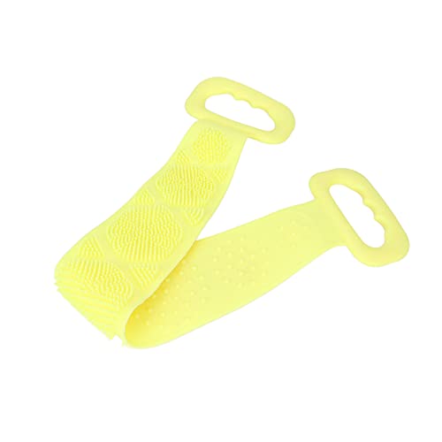Eco-Friendly Silicone Back Scrubber Strap - Ergonomic Bath Brush for Shower, Bathroom & Travel - Perfect for Men & Women (Yellow) - Ideal for Home, Hotel & Gym Use