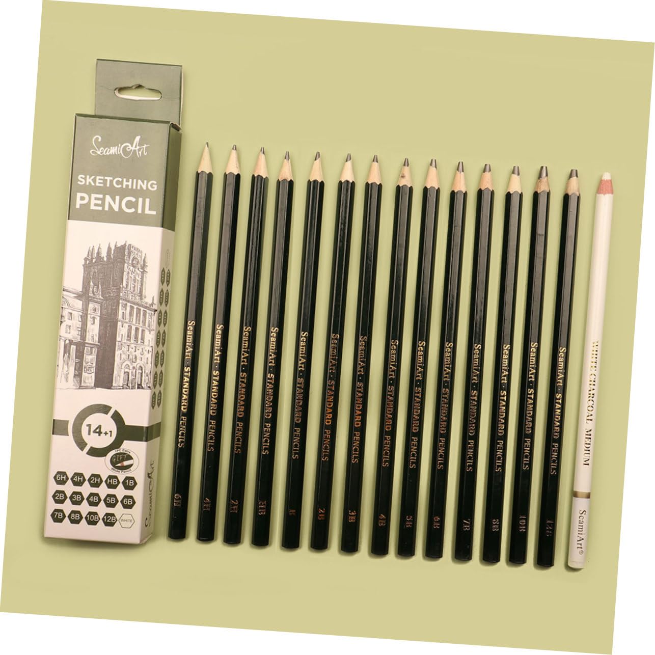 SEWACC 45-Piece Professional Sketch Pencil Set - Charcoal, Graphite & Watercolor Drawing Pencils for Artists, Students & Sketching | Perfect for Portrait Drawing, Shading Techniques & Mixed Media Art