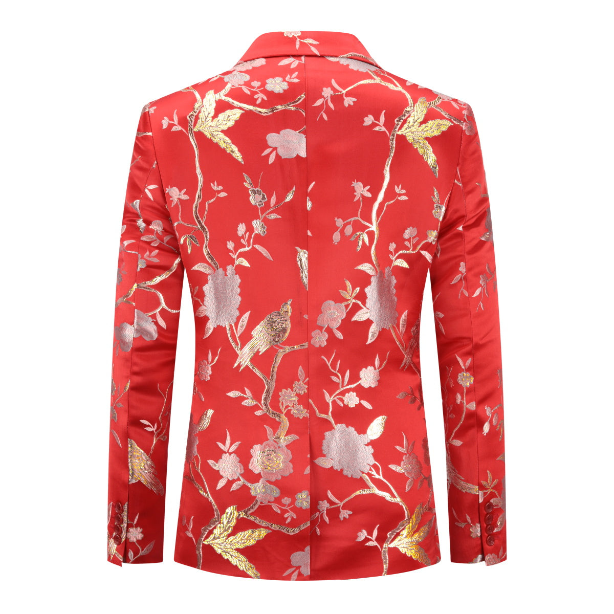 Stylish Men's Red Embroidered Blazer with Notched Lapel & Single Button Closure - Perfect for Weddings, Business Meetings & Formal Events