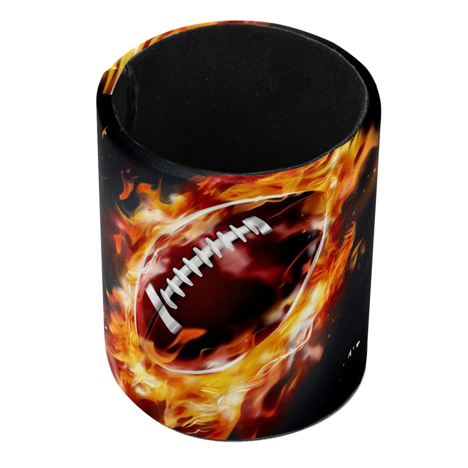 Premium Pen Holder for Desk - Stylish Pen Organizer with American Football & Fire Design - Perfect Desk Accessories for Office, Home & School Organization