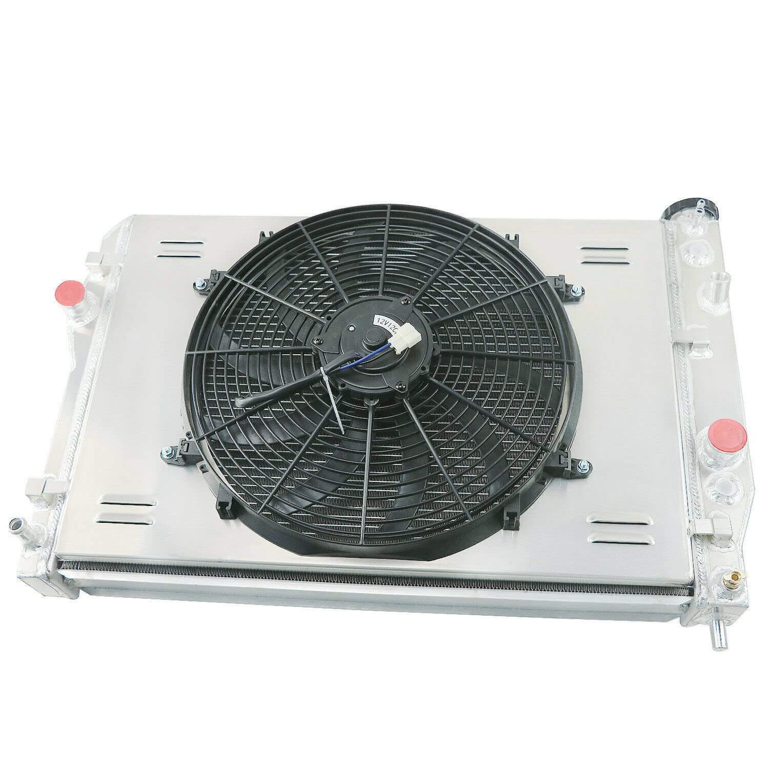 ALLOYWORKS 3-Row Core Aluminum Radiator with Shroud Fan for 1993-2002 Chevy Camaro & Pontiac Firebird 5.7L V8 - High Performance Cooling Upgrade for Hot Weather & Track Racing