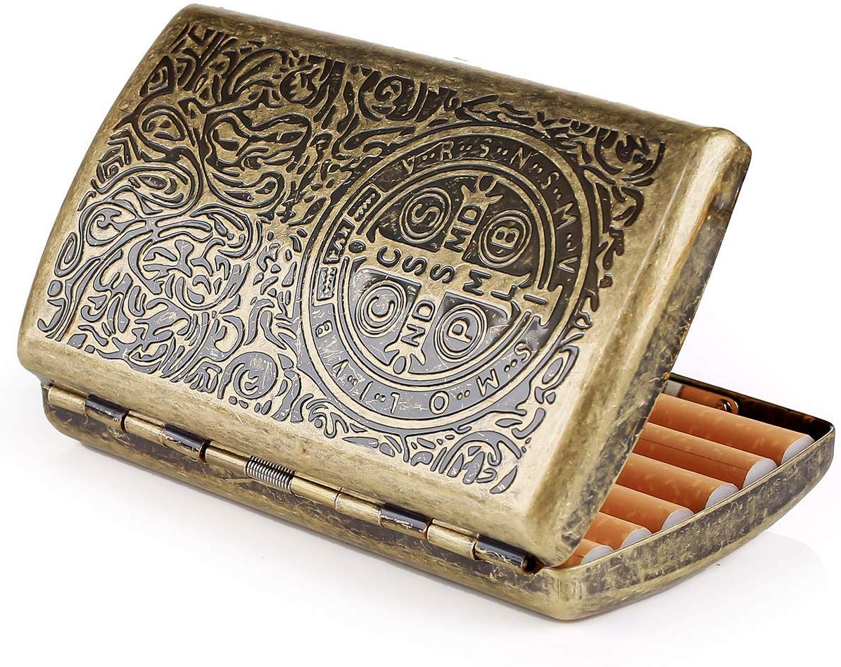 Vintage Steel Cigarette Case for Women - Holds 12 Cigarettes - Elegant & Durable Accessory for Parties, Travel & Night Out