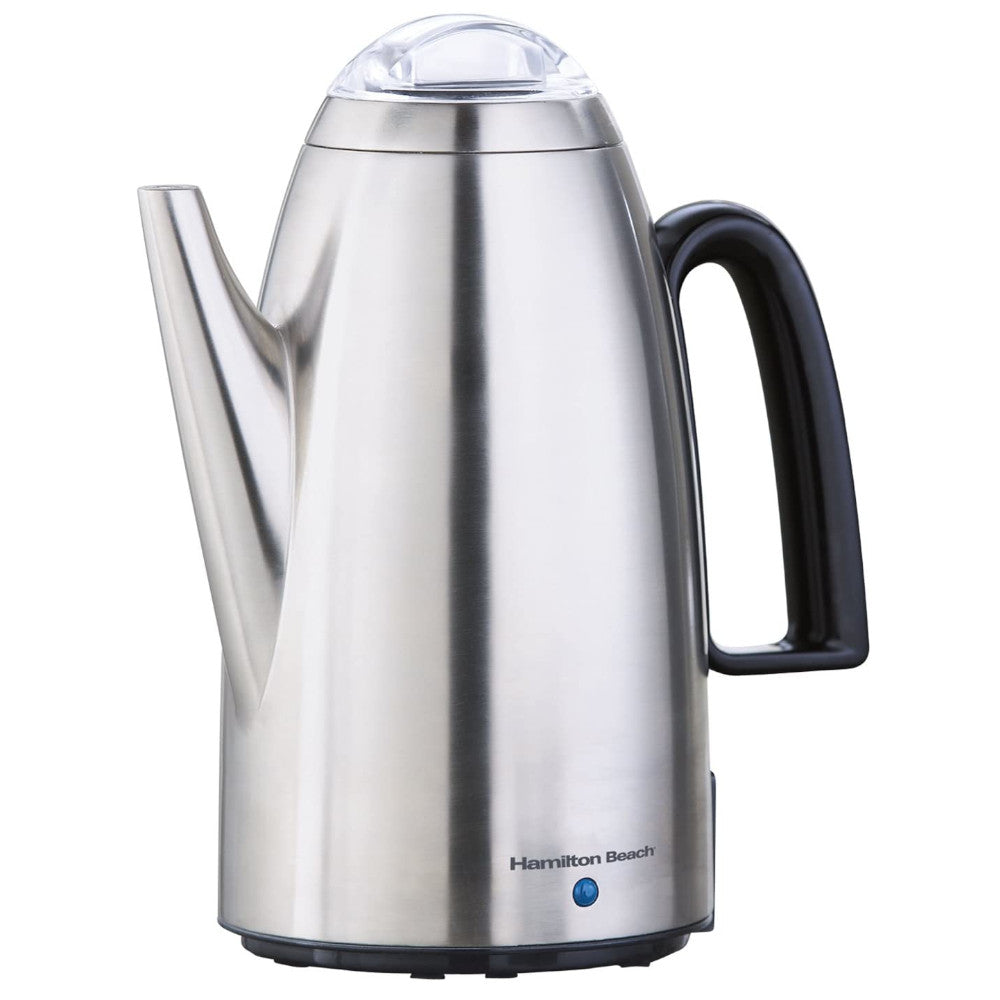 Hamilton Beach 12-Cup Coffee Percolator with Detachable Cord - Model 40619CR - Perfect for Home, Office & Camping Brewing