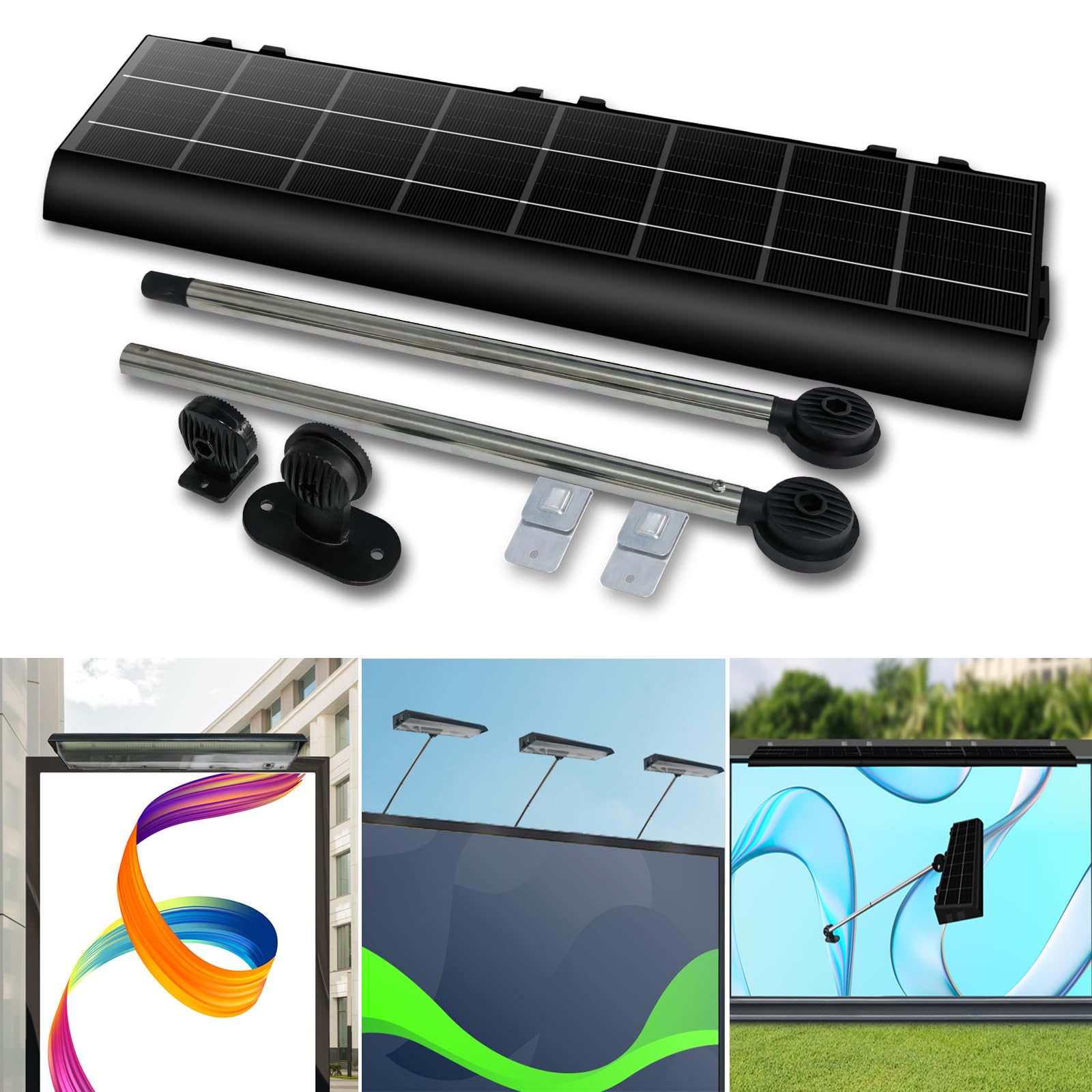 Etzeaxus 232 LED Solar Sign Light - 1200 Lumen Outdoor Billboard Lighting with 8000mAh Battery for Business, Real Estate, Shops & Commercial Signs | Weatherproof Solar-Powered Signage for Bus Stops, HOA, Highway Signs & Storefronts