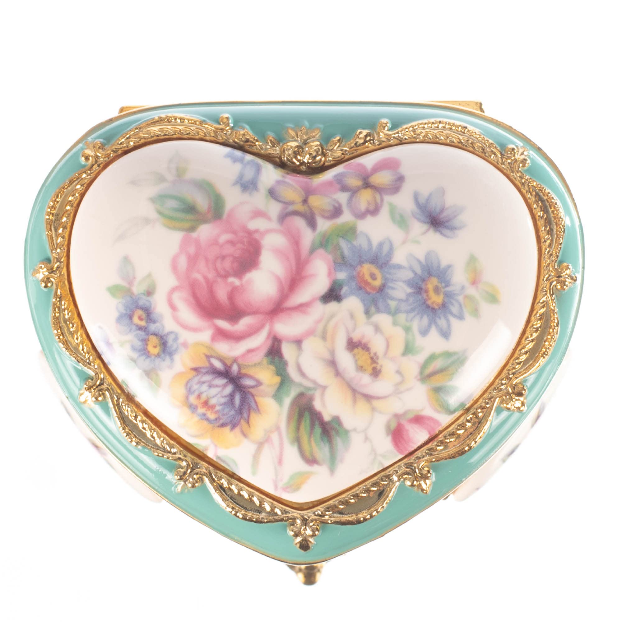 Elegant Heart-Shaped Victorian Floral Music Jewelry Box - Plays 'Memory' from Cats Musical - Perfect for Gift Giving, Wedding Favors & Home Decor