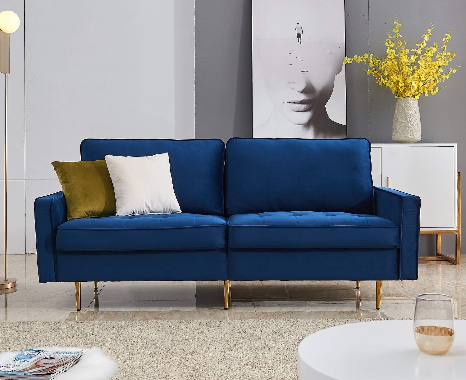 Mid Century Modern Velvet Sofa 71