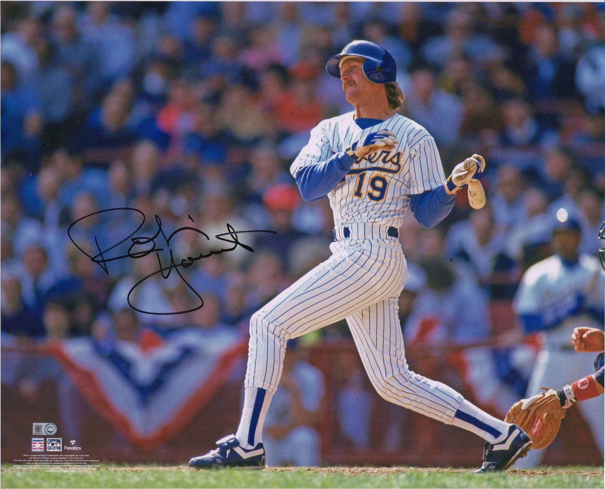 Robin Yount Autographed 16x20 Milwaukee Brewers Hitting Photo - Signed MLB Baseball Memorabilia - Perfect for Sports Collectors & Man Cave Decor
