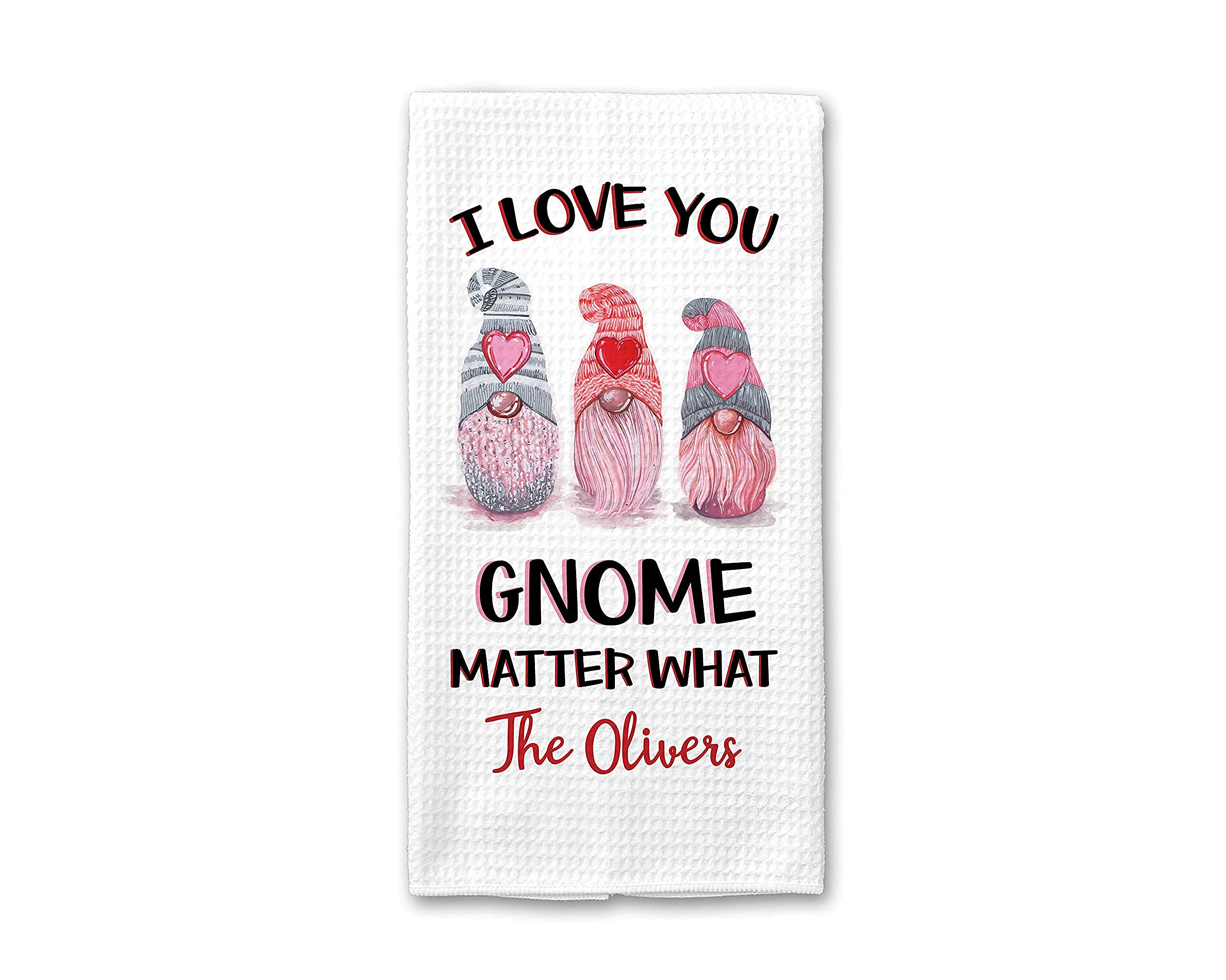 Custom 'I Love You No Matter What' Kitchen Towel - Personalized Valentine's Day Kitchen Accessories & Home Decor - Perfect for Romantic Gifts, Couples' Kitchens & Valentine's Decorations