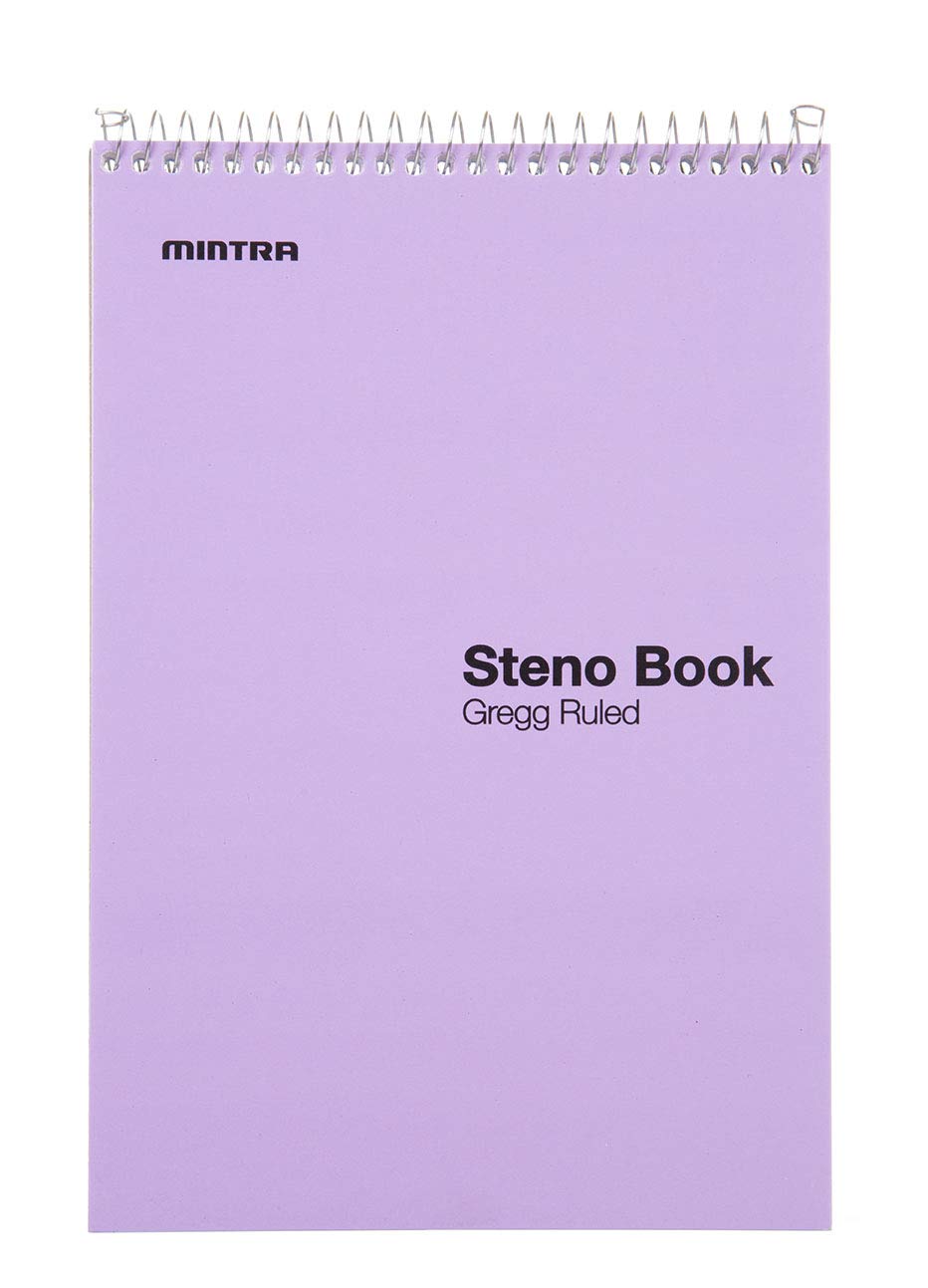 Mintra Steno Notebooks 4pk - Pastel Colors, Gregg Ruled for Office & School Note Taking