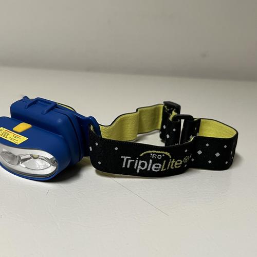 TripleLite 530 Lumens Blue LED Headlamp - Rechargeable AAA Battery Headlight for Camping, Hiking, Fishing & Night Running