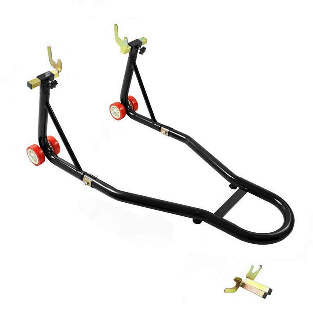 Heavy Duty Single Rear Paddock Stand for Motorcycles - Black Wheel Chock & Support Stand for Bike Maintenance, Storage & Tire Changes