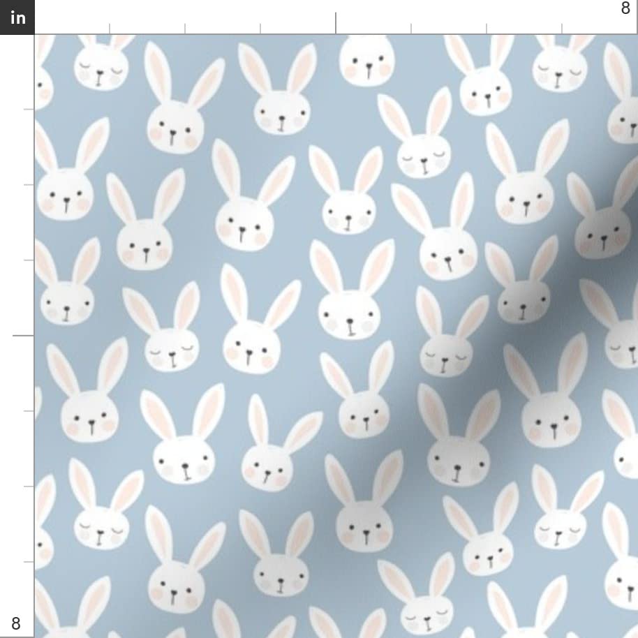 Spring Bunny Friends Easter Garden Animals Printed Upholstery Velvet Fabric by The Yard - Home Decor, Apparel & DIY Crafts for Easter Decorations, Pillow Covers, Curtains and Clothing