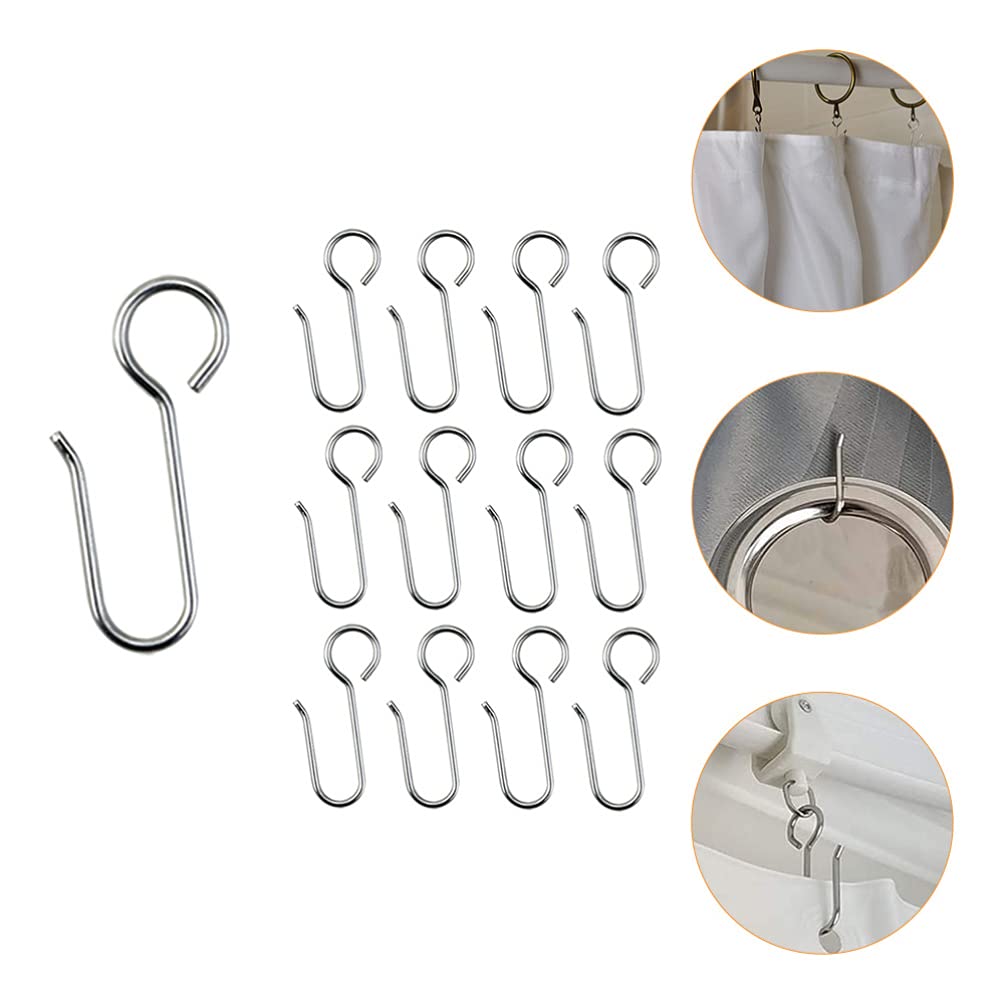 120pcs Cabilock Steel Curtain Hooks - Heavy Duty Shower & Car Sunshade Hanging Hooks for Home, RV & Vehicle Use | Durable Curtain Track Hooks with Bracket for Bathroom, Bedroom & Automotive Window Shades