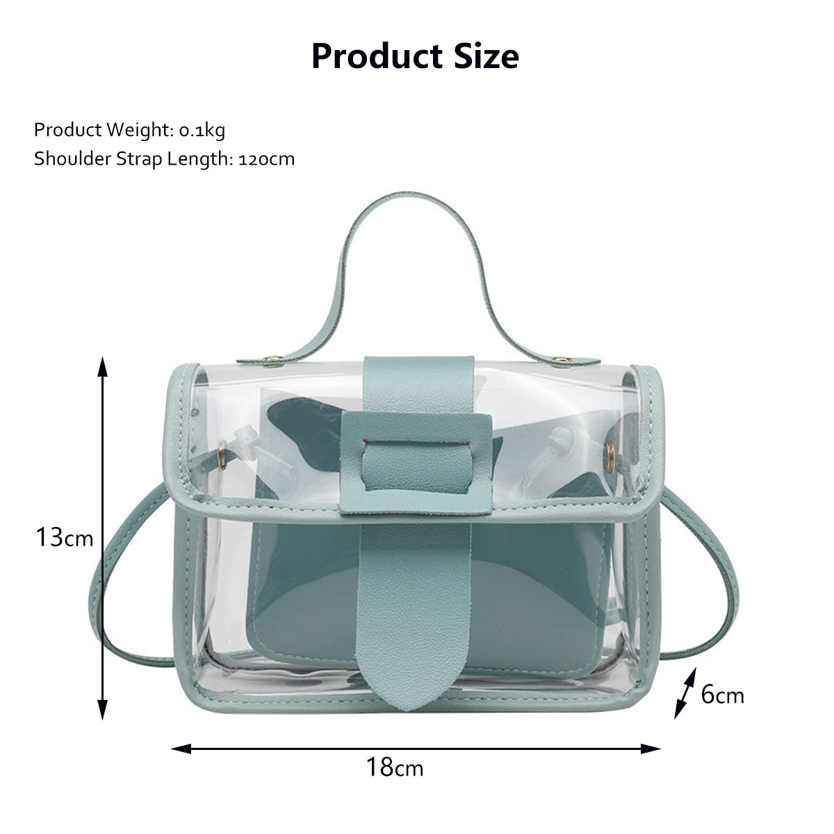 Women's Small Clear Crossbody Bag - Fashionable PVC Shoulder Bag & Phone Handbag, Mini Transparent Jelly Purse for Wallet, Coins & Essentials - Perfect for Summer, Beach, Travel & Holiday Outfits (Black)