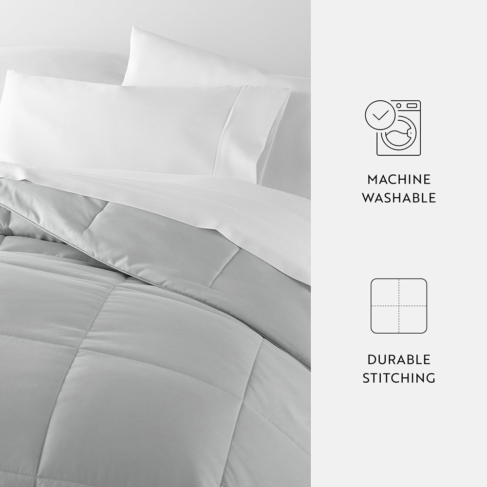 Premium Solid Down Alternative Comforter - Hypoallergenic, Breathable & Ultra Soft Bedding for All Seasons | Perfect for Bedroom, Guest Room & Dorm Use