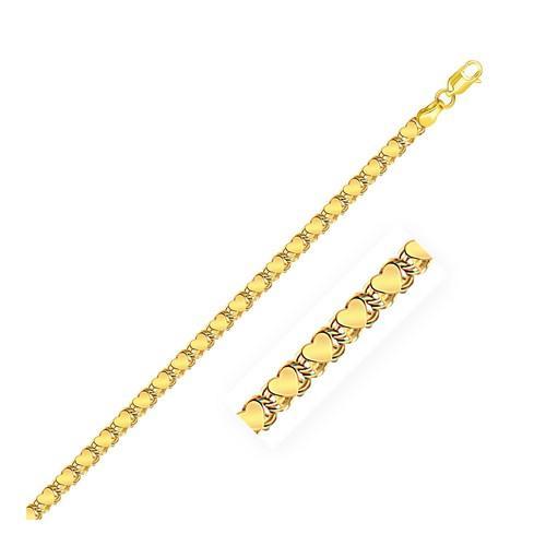 14K Yellow Gold Heart Pendant Necklace - 3.3mm Dainty Chain, 18 Inch Length | Perfect for Valentine's Day Gifts, Anniversary Presents & Everyday Elegance