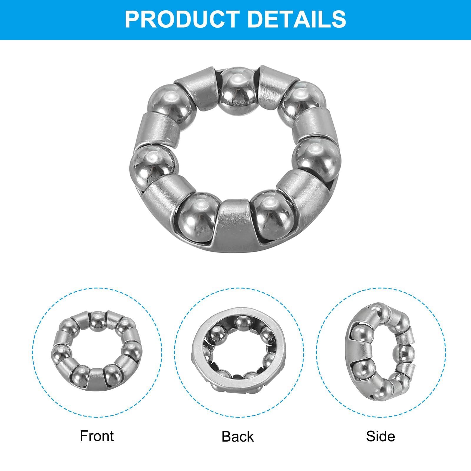 PATIKIL Stainless Steel Bike Ball Crank Bearing - Durable Bicycle Bearings Replacement for Front & Rear Wheels | Perfect for Bike Repair, Maintenance & DIY Cycling Accessories