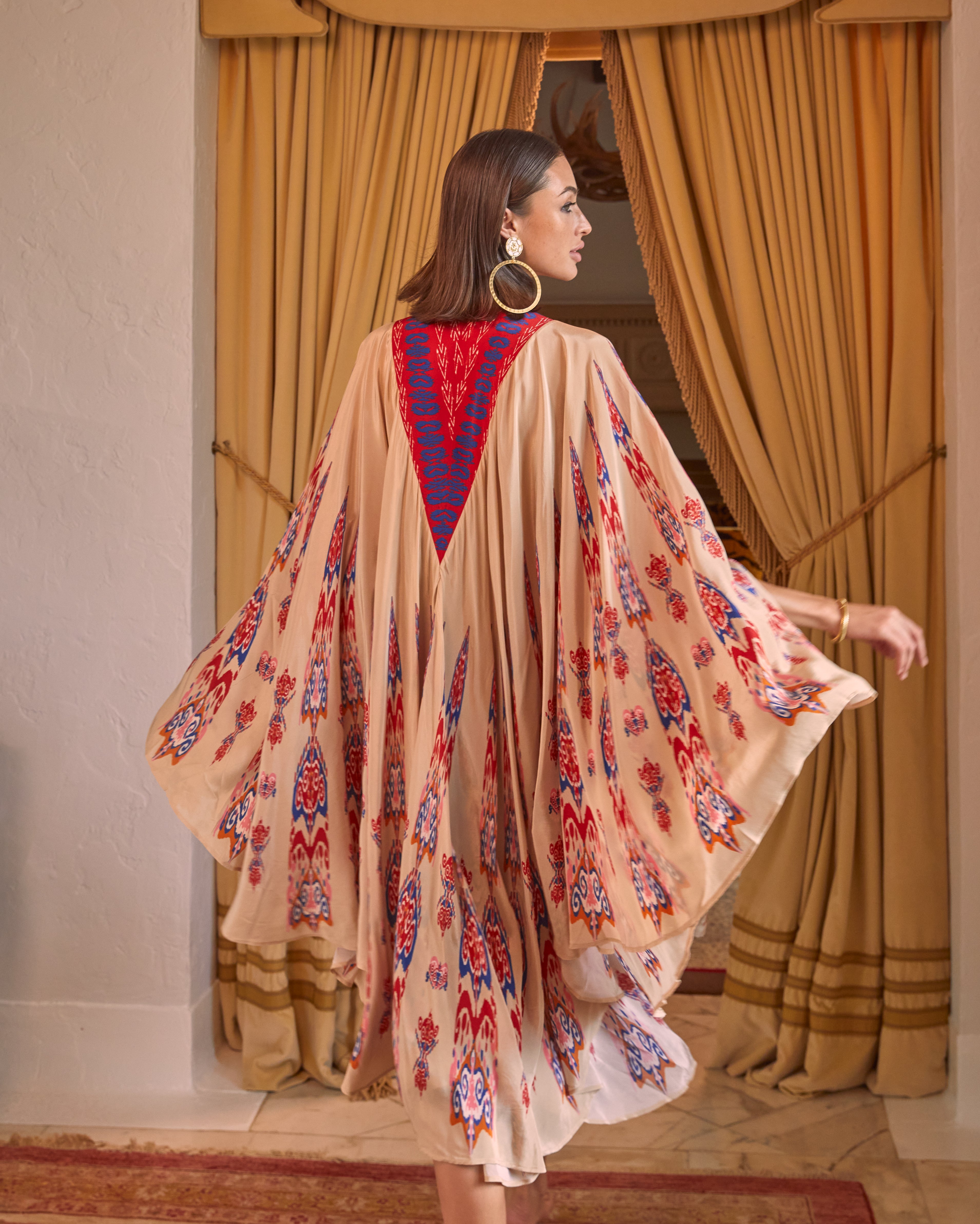 Hamsa Kaftan Dress for Women - Bohemian Maxi Dress with Hand of Fatima Design - Perfect for Beach, Vacation & Summer Outfits