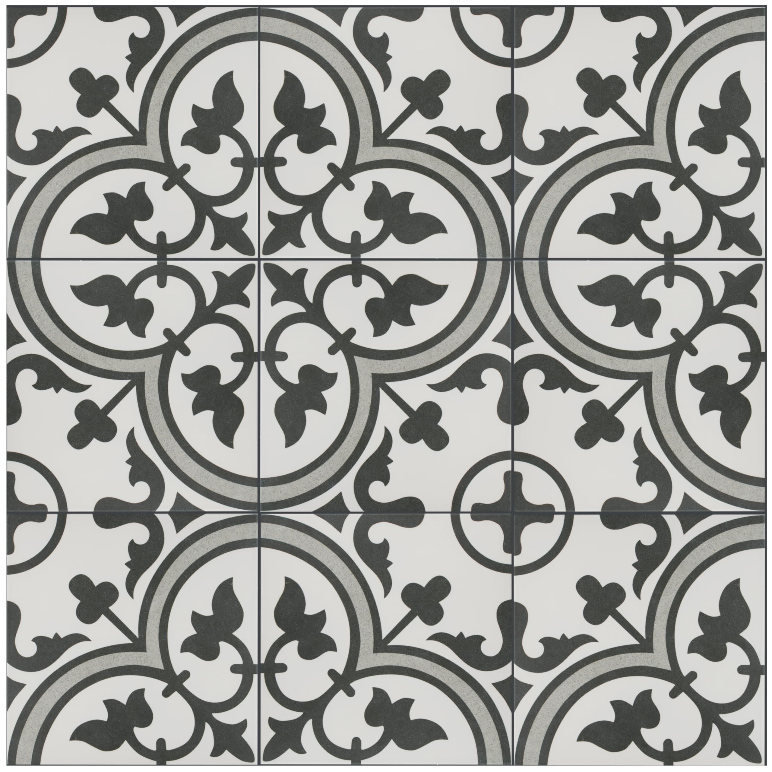 Merola Tile Arte Grey 9.75x9.75 Inch Porcelain Floor & Wall Tile - Perfect for Bathroom, Kitchen & Backsplash Installation
