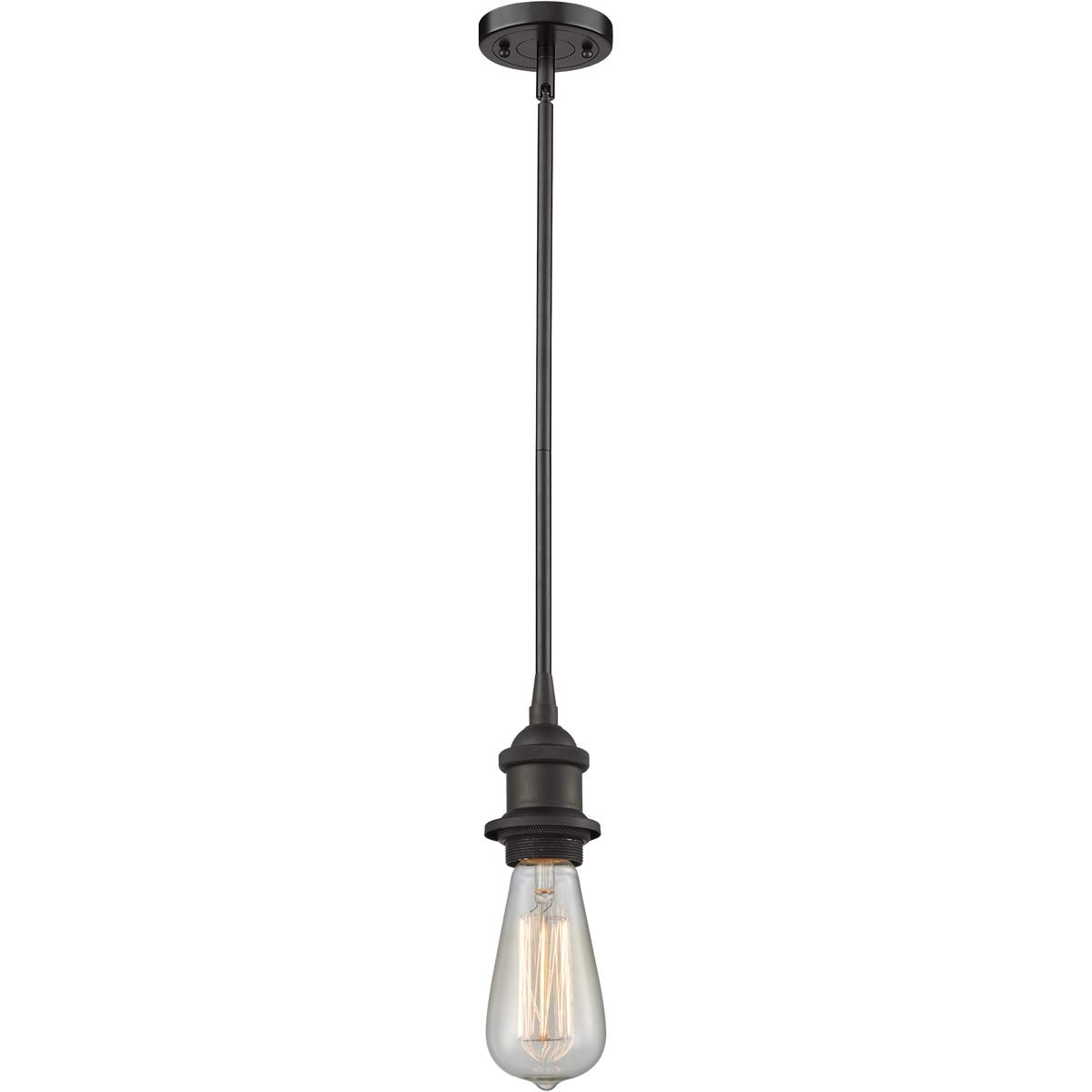 Vintage Dimmable LED Pendant Light - Oil Rubbed Bronze Finish - 1 Light Hanging Fixture - Energy Efficient Edison Style Bulb - Perfect for Kitchen Island, Dining Room, or Bar Lighting