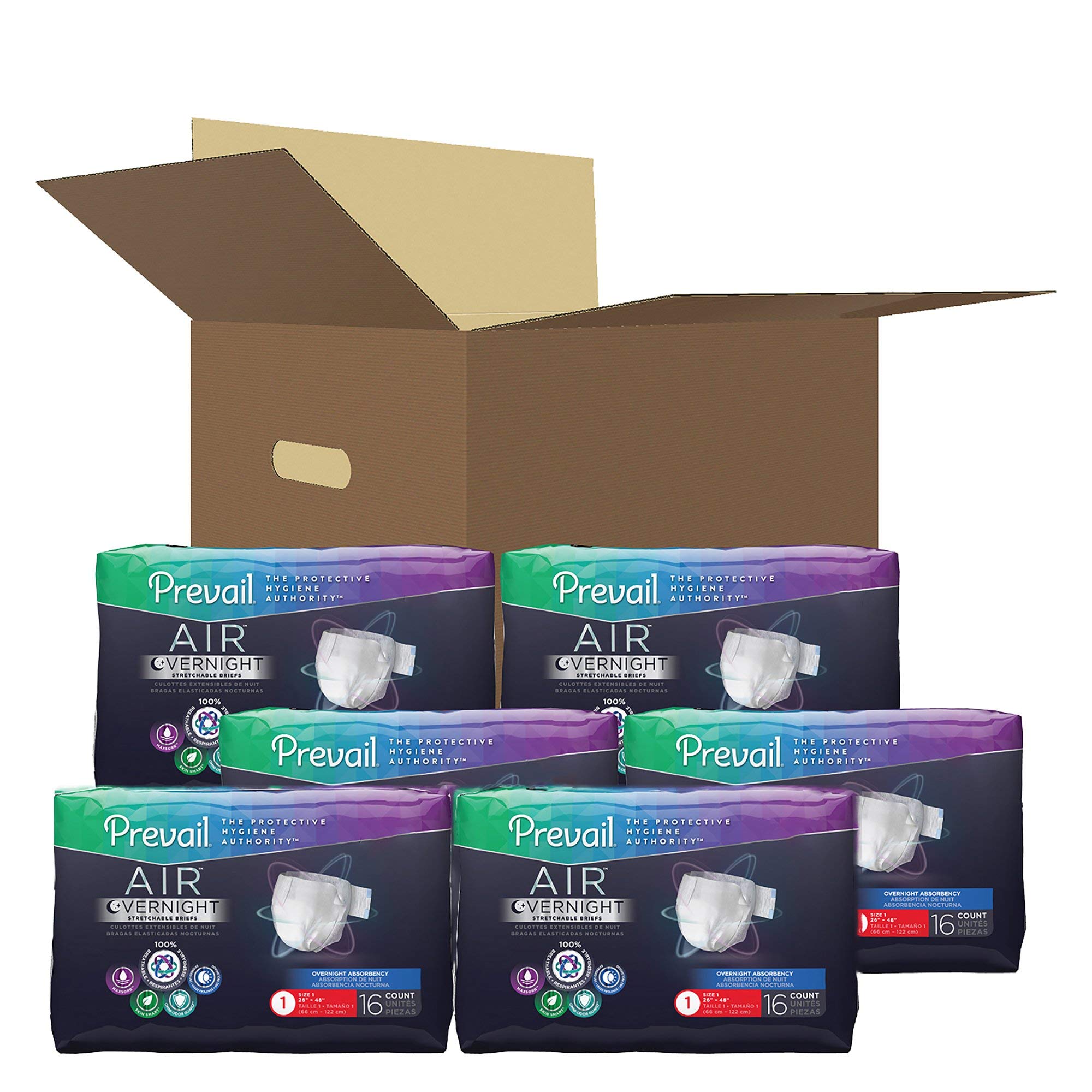 Premium Adult Disposable Briefs with Tab Closure - Size 1, Heavy Absorbency (Case of 96) | Ideal for Overnight Protection, Incontinence Care & Post-Surgical Recovery