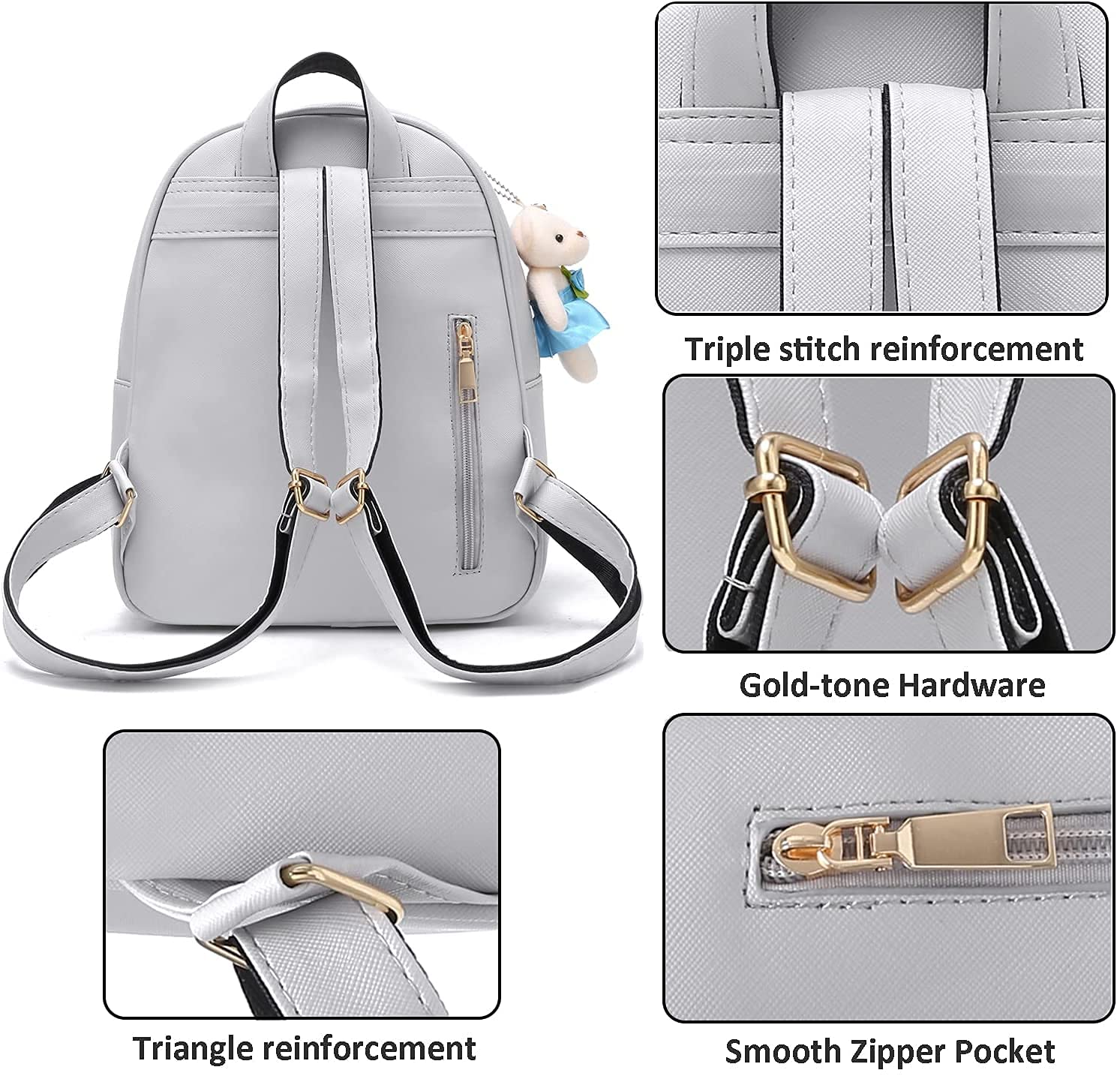 Cute Mini Backpack for Girls - PU Leather Small Backpack Purse Set for Teens & Kids | School, Travel, Shopping & Daily Use