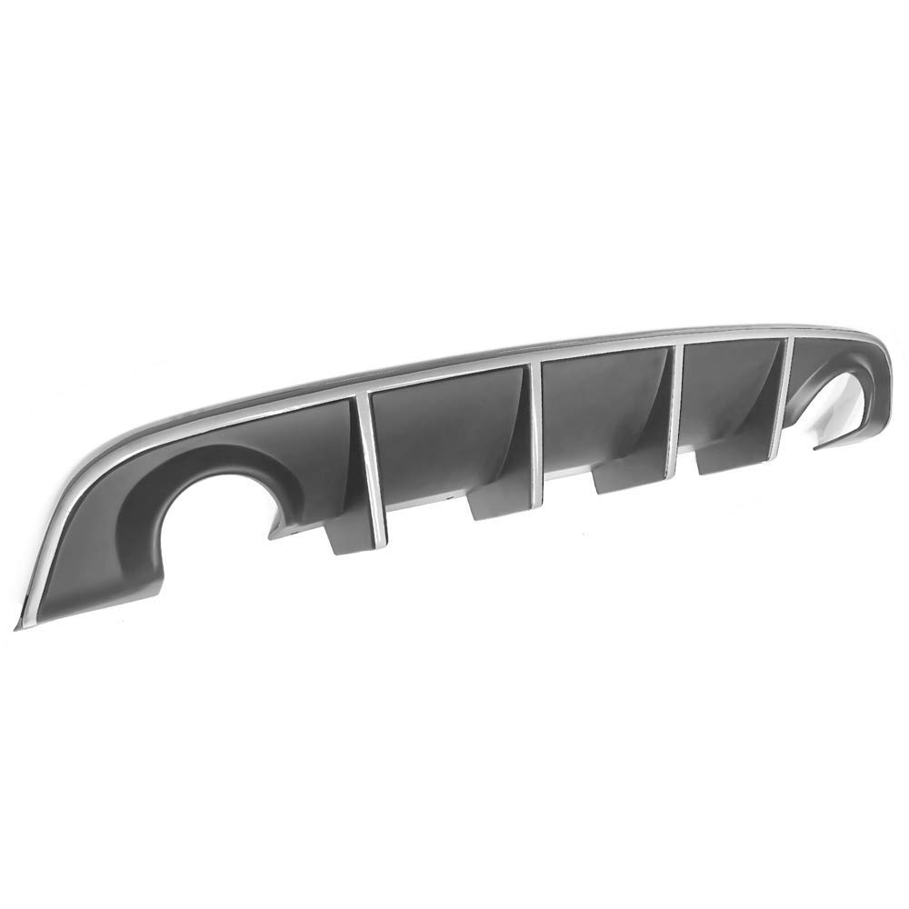 IKON MOTORSPORTS Bumper Lip Spoiler for 2015-2023 Dodge Charger SRT | Factory Style Rear Diffuser with White Reflective Tape | Enhance Style & Aerodynamics for Street & Track Racing