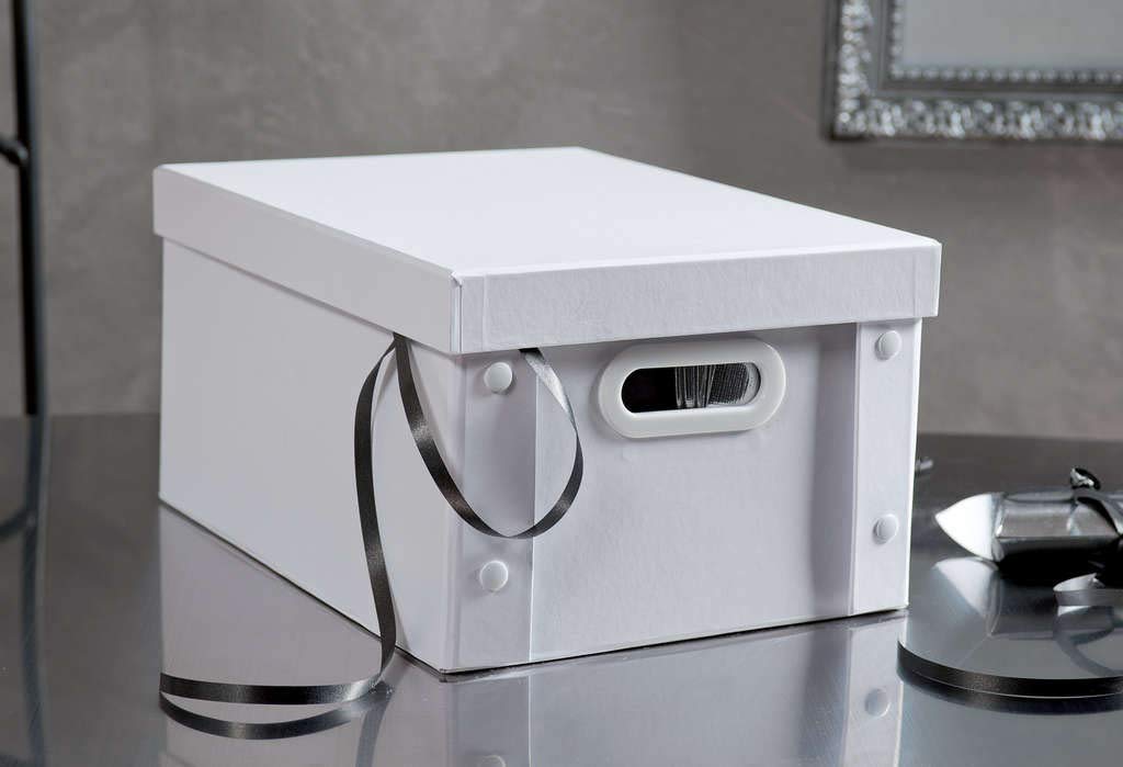 Milky White Cardboard Storage Box for Compactor - Heavy Duty, Space Saving Organizer for Home, Office, and Warehouse Use