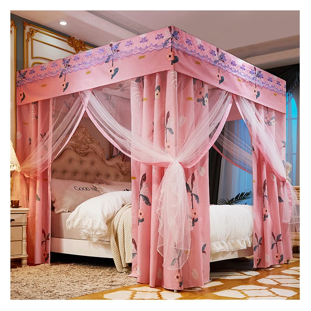 Luxury Bed Canopy for Bunk Beds - Princess Room Decor 1.5m/1.8m/2m Double Bed - 360° Protection All-Season Universal - Perfect for Girls' Bedroom, Dormitory & Sleepovers (Style1, 150x200x200cm)