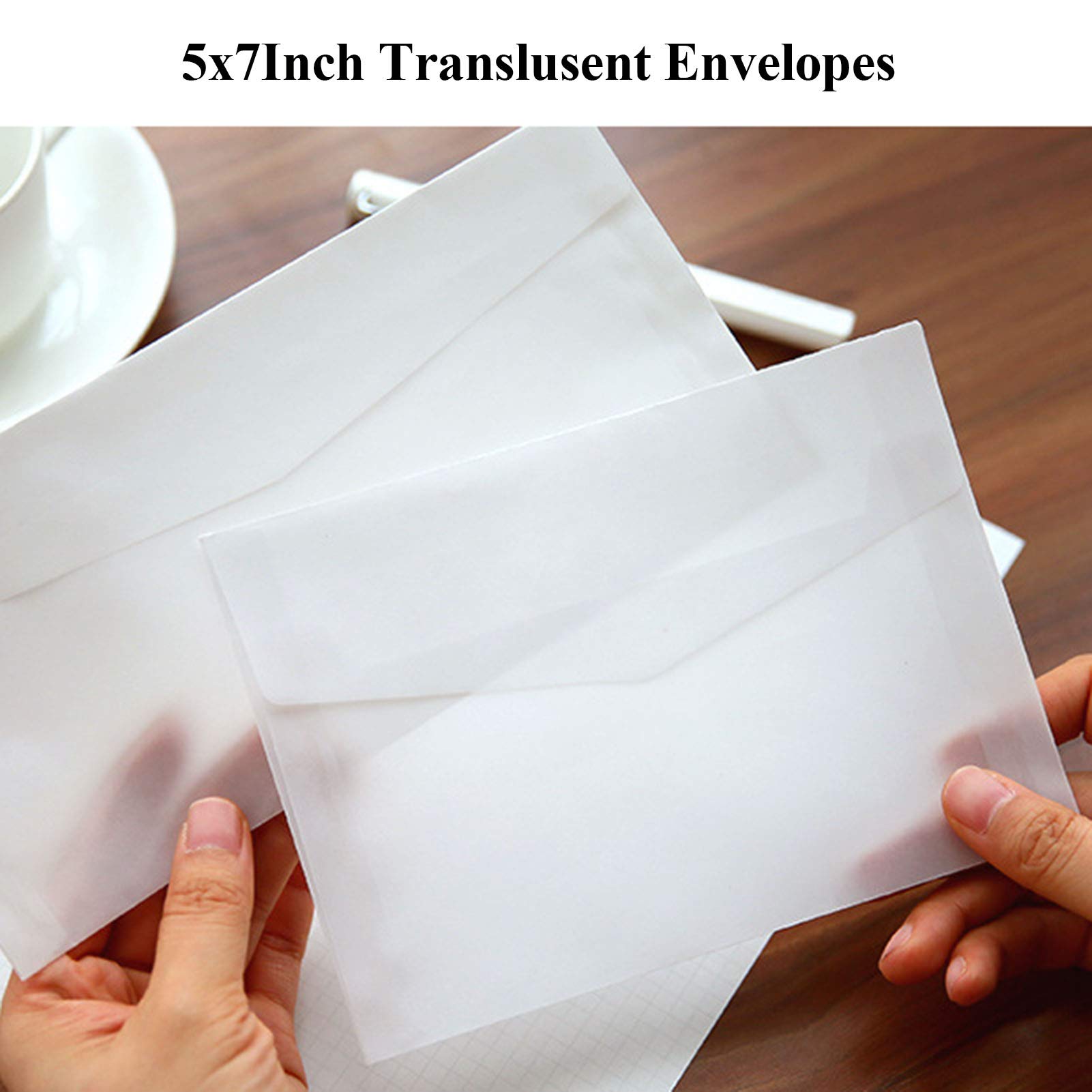 Elegant White Translucent Wedding Invitation Envelopes - 50 Pack 4.9x6.89 Inch Window Envelopes for Greeting Cards, Party Invitations, Birthday Cards & Postcards - Perfect for Formal Events, Holiday Mailings & Special Occasions