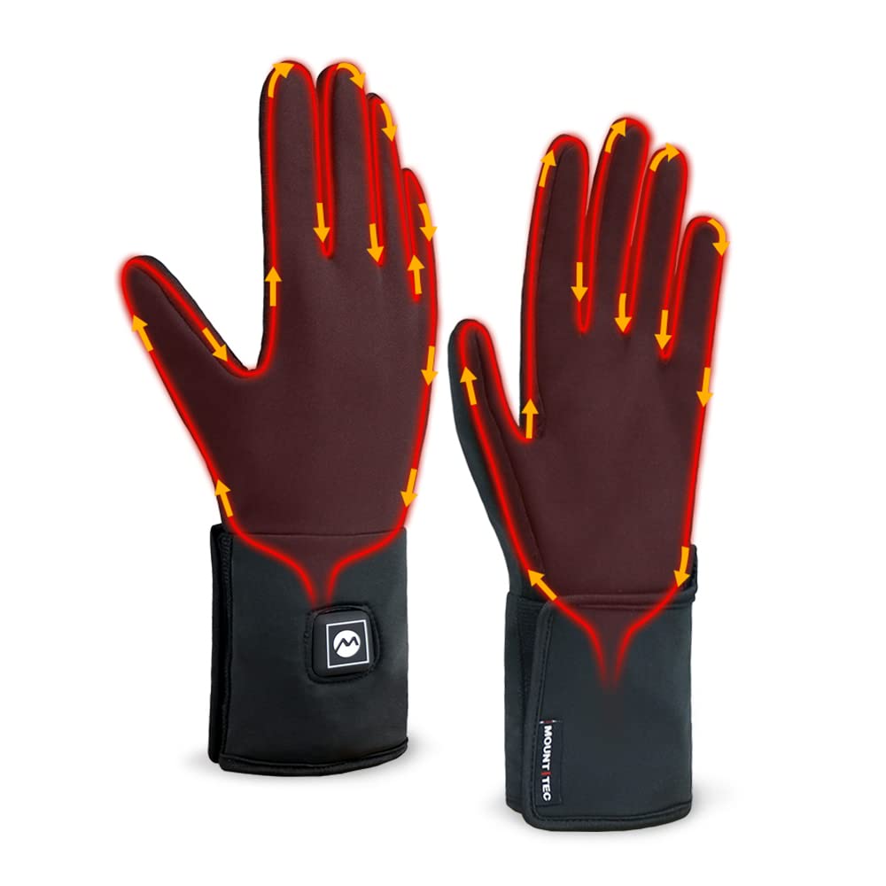 MOUNT TEC Rechargeable Heated Gloves for Men & Women - Soft Shell Touchscreen Winter Gloves with Battery Hand Warmers - Perfect for Skiing, Snowboarding & Cold Weather Outdoor Activities