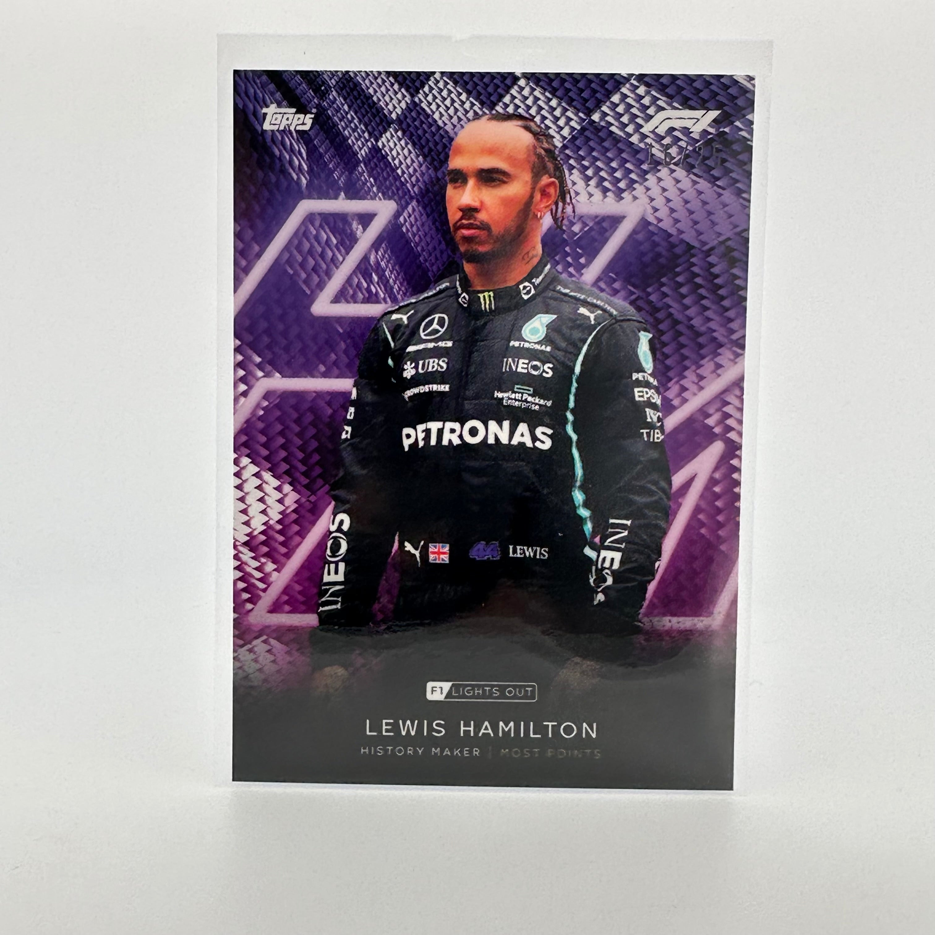 16/25 Lewis Hamilton History Maker Purple Parallel - Limited Edition F1 Racing Collectible for Fans & Memorabilia Enthusiasts