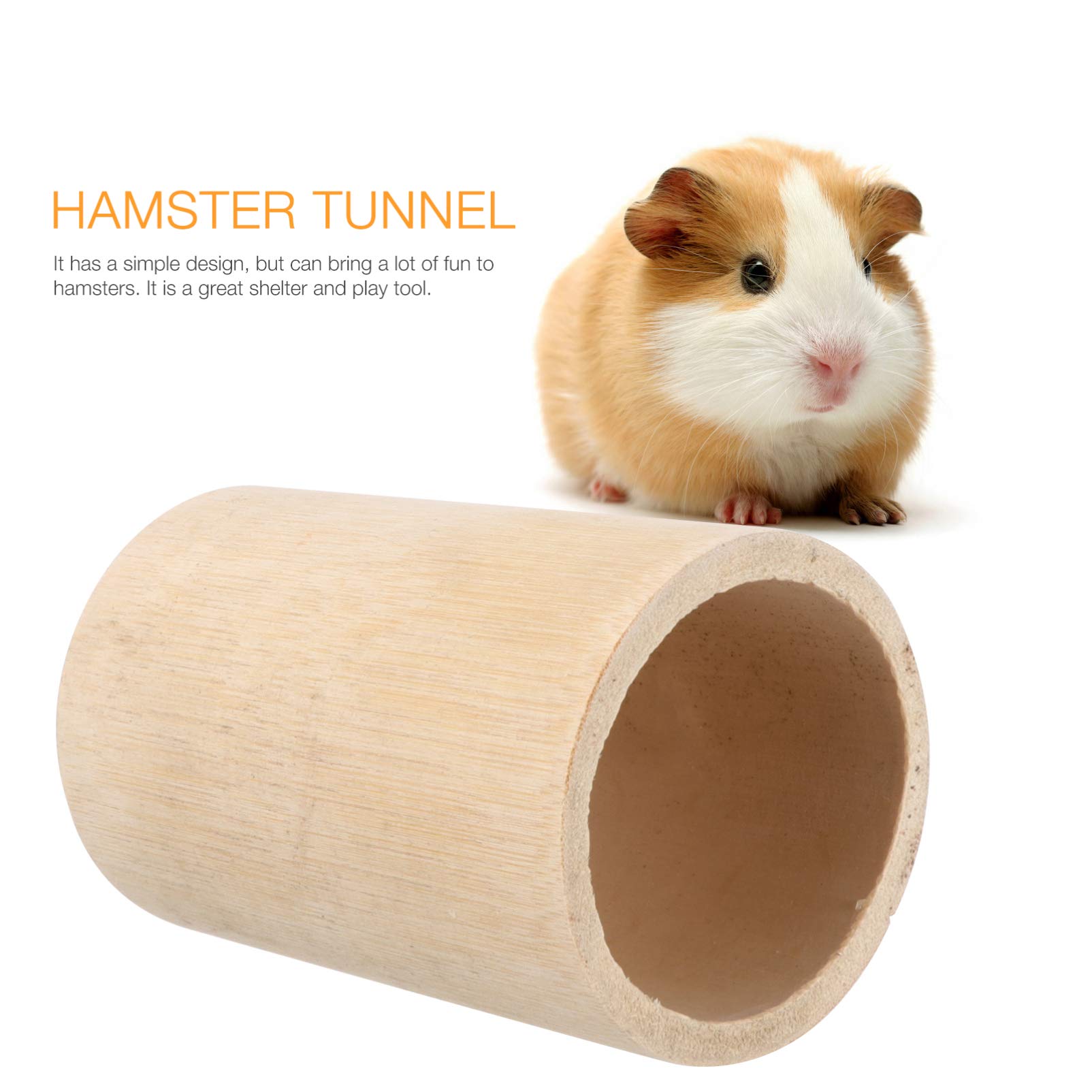 Balacoo Natural Bamboo Hamster Hideout & Chew Toy - Small Animal Activity Tube for Chinchillas, Gerbils, Mice - Durable Pet Supplies for Cage Enrichment & Playtime Fun