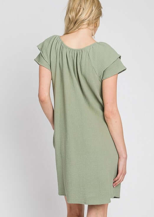 Vintage Washed Cotton Dress for Women | Made in USA | Casual Park Outfit & Summer Picnic Dress