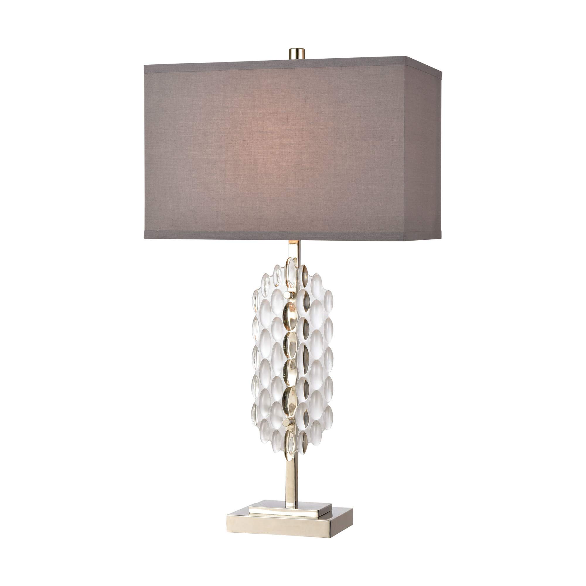 Elk Lighting D4287 Modern Clear Glass and Chrome Table Lamp - Perfect for Bedroom, Living Room, or Office Decor