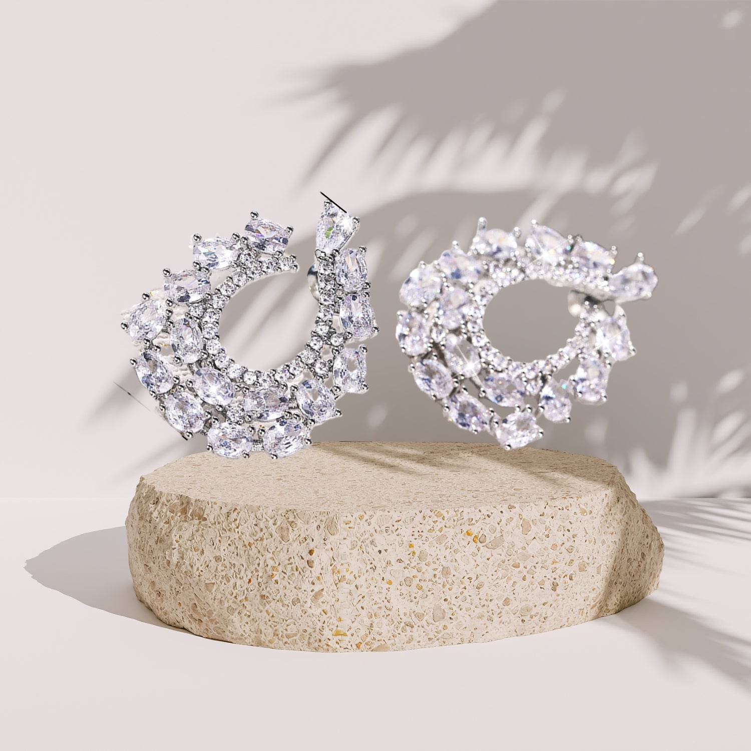 Elegant Cluster Earrings for Women - Marquis Cut Cubic Zirconia Wedding Stud Earrings for Bride & Bridesmaids - Perfect for Bridal Showers, Receptions, and Formal Events