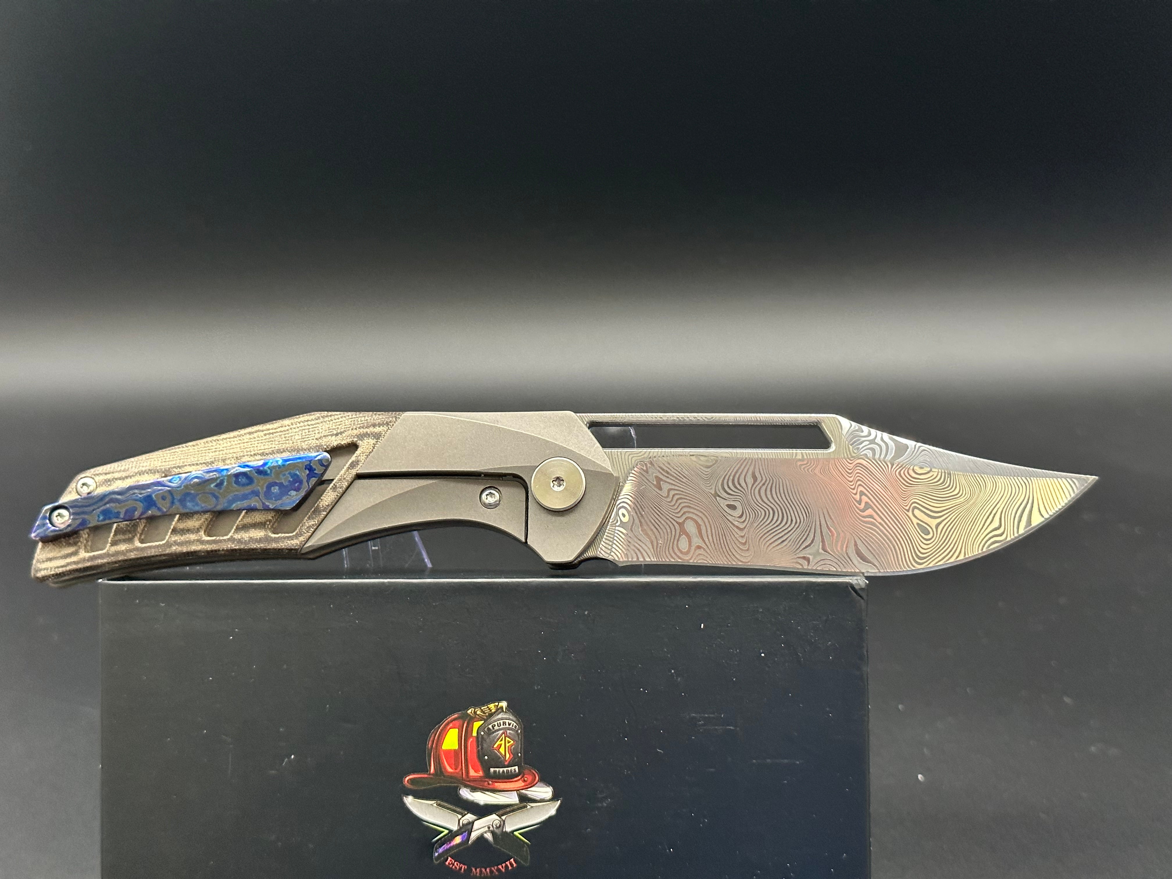 Apurvis Primordial MK3 Limited Edition - Exclusive Damasteel & Timascus Folding Knife (Only 20 Made) | Premium EDC Pocket Knife for Collectors & Outdoor Enthusiasts