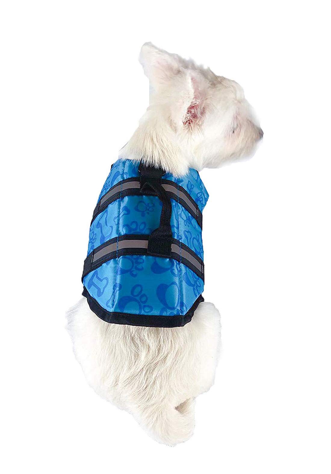 GabeFish Dog Life Jacket - Safety Vest with Reflective Strips & Harness for Swimming, Boating & Water Activities - X-Large Size in Bone Blue - Perfect for Beach, Pool & Outdoor Adventures