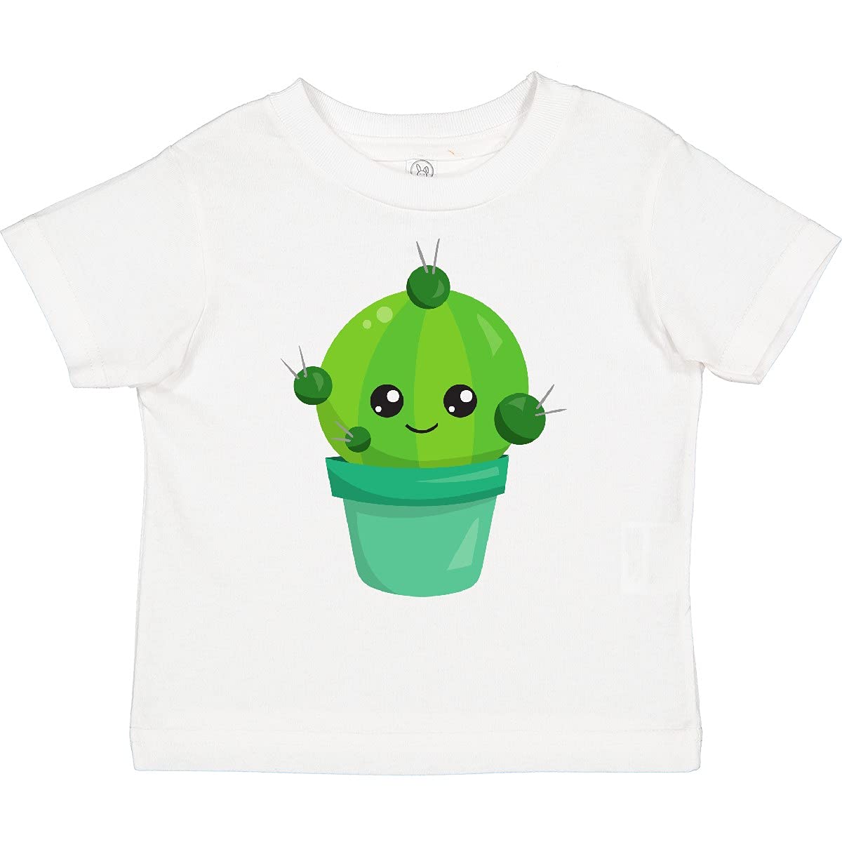 **Inktastic Cute Cactus Kawaii T-Shirt for Toddlers – Soft Green Cactus Design – Perfect for Playdates, Daycare & Casual Outfits**