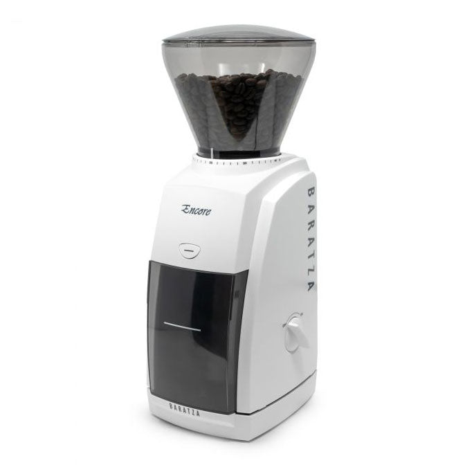 Premium Encore Coffee Grinder - Electric Burr Grinder for Espresso, Drip & French Press - White - Perfect for Home Baristas & Coffee Enthusiasts