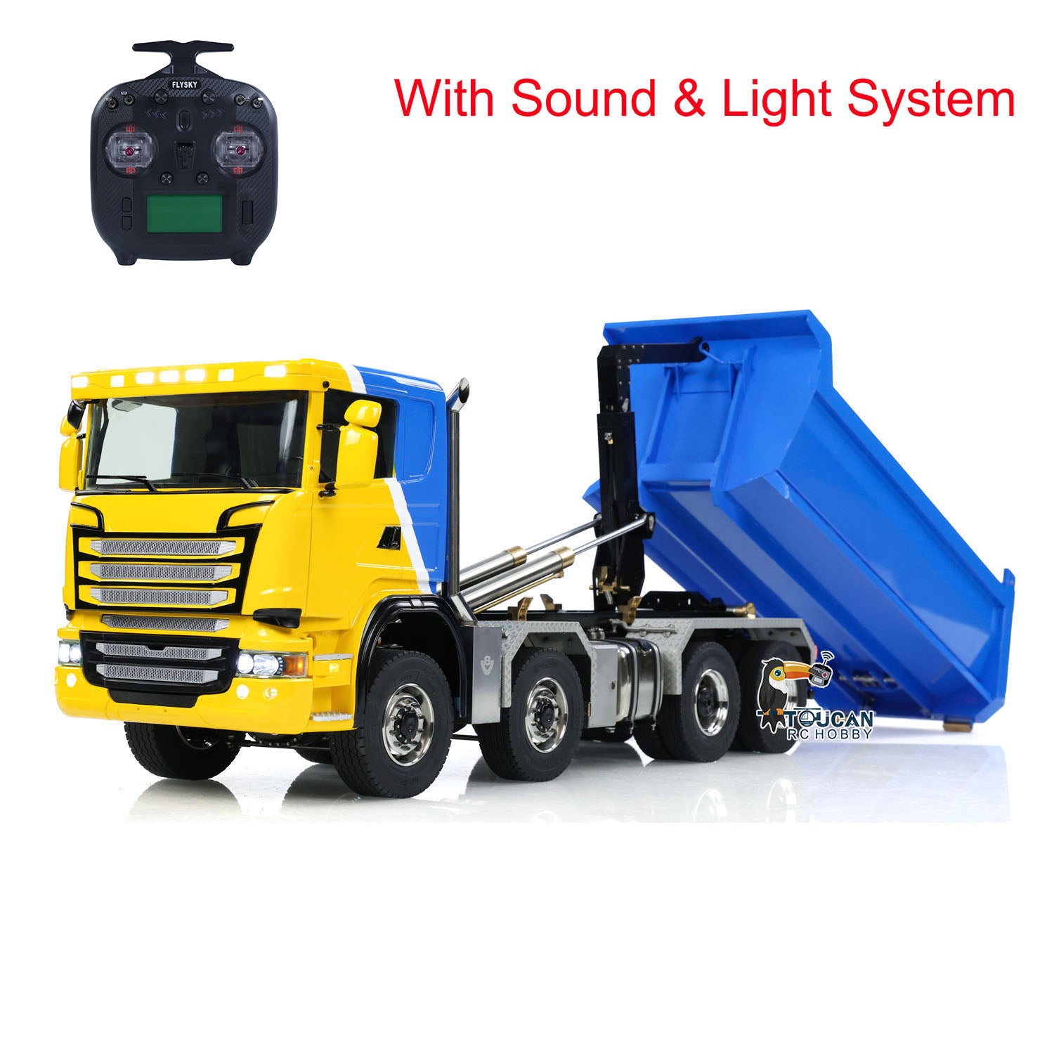 1/14 Scale Metal Hydraulic RC Dump Truck - 8x8 Full Dumper with U-Shaped High Bucket, Differential Lock Axles & SC Emulation - Remote Control Construction Vehicle for Kids & Adults - Perfect for Construction Site Play, Collecting & RC Hobby Enthusiasts