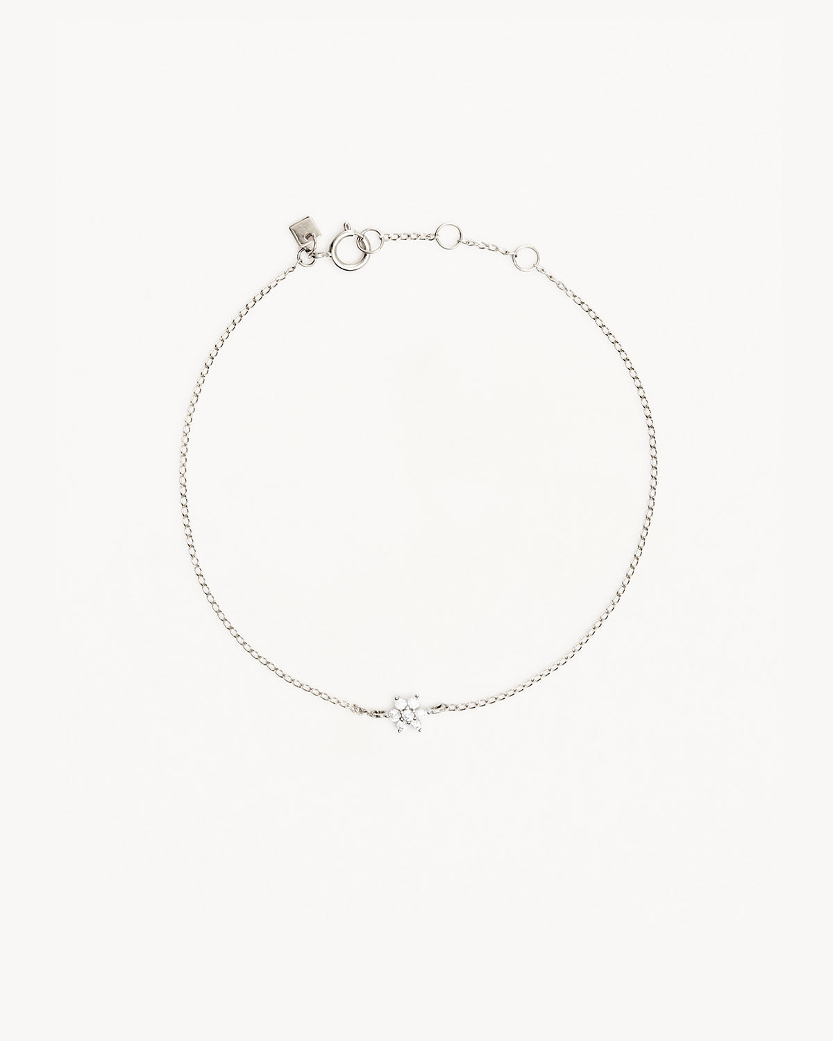 14K Solid White Gold Crystal Lotus Flower Bracelet for Women - Elegant Boho Jewelry Gift for Wedding, Anniversary & Special Occasions