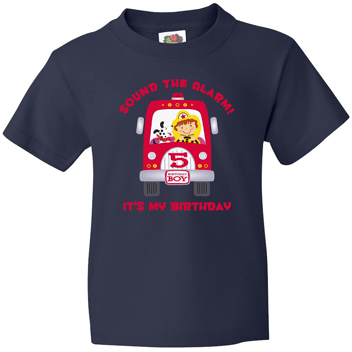 inktastic Fire Truck 5th Birthday Boy Youth T-Shirt - Fun Kids Party Outfit & Casual Playwear