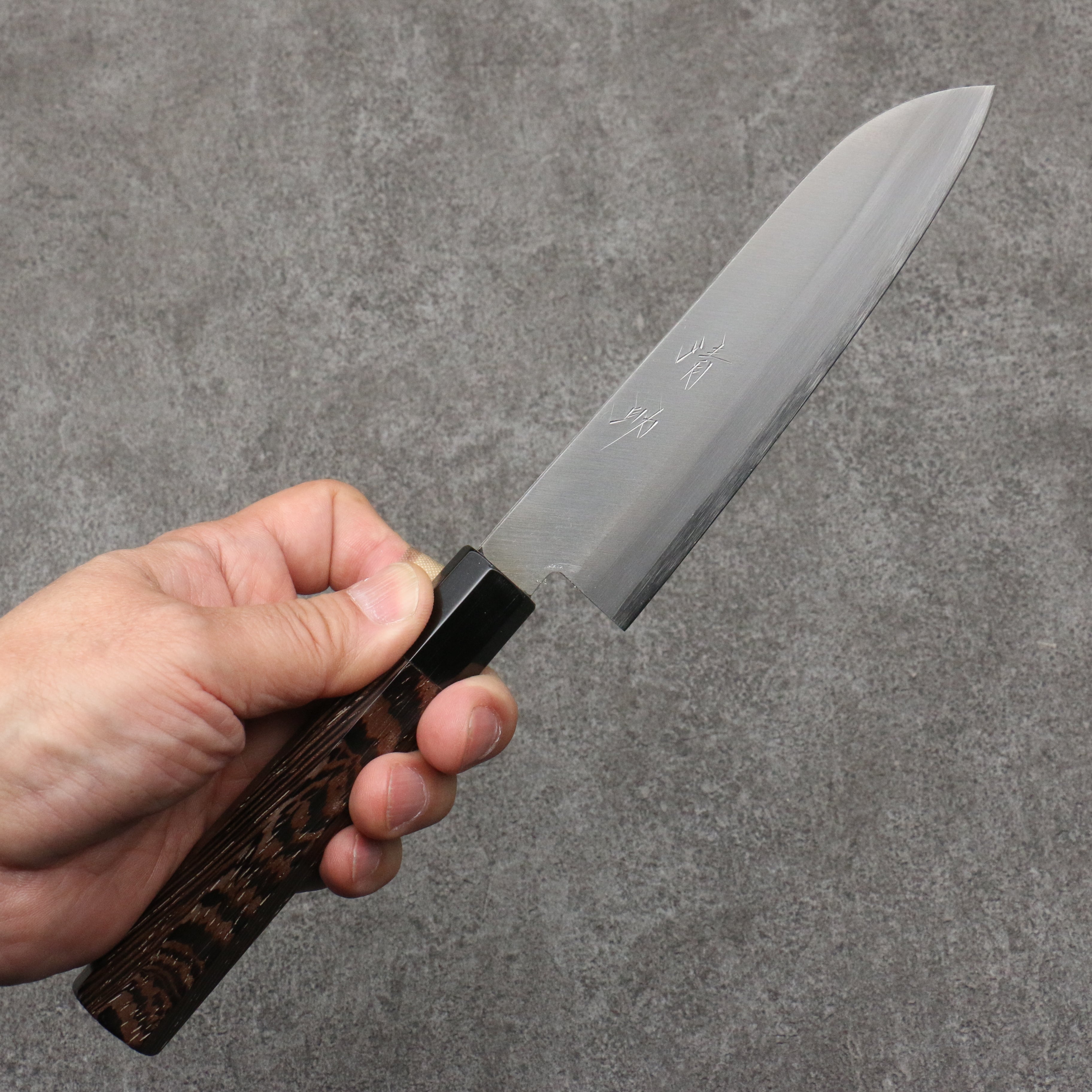 Seisuke Blue Super Small Santoku Knife 140mm - Premium Wenge Wood Handle - Perfect for Precision Slicing, Dicing & Chopping in Home Kitchens