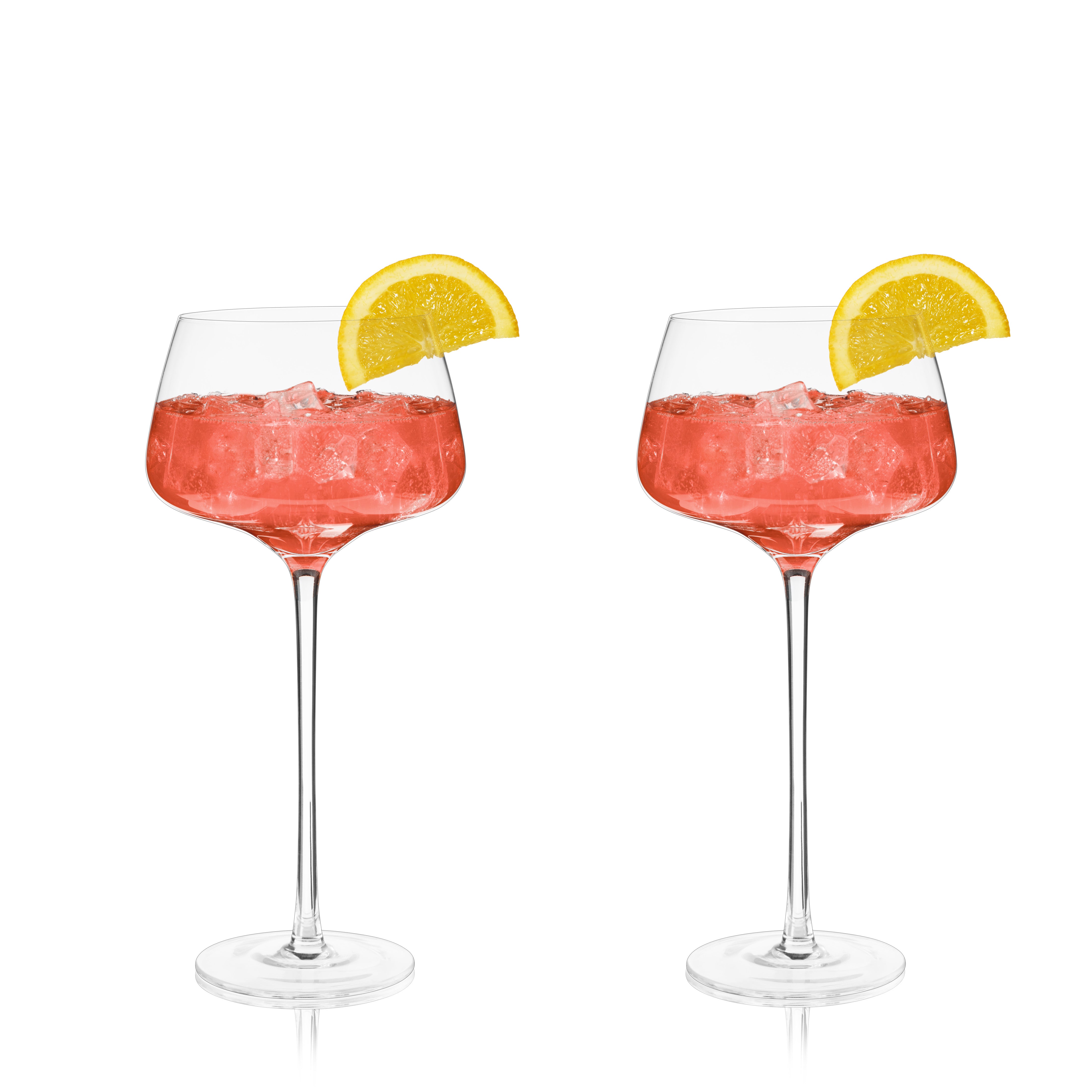 Raye Angled Crystal Amaro Spritz Glasses - Set of 2 Elegant Cocktail Glasses for Aperitifs, Spritz & Italian Drinks - Perfect for Home Bar, Dinner Parties & Gifts
