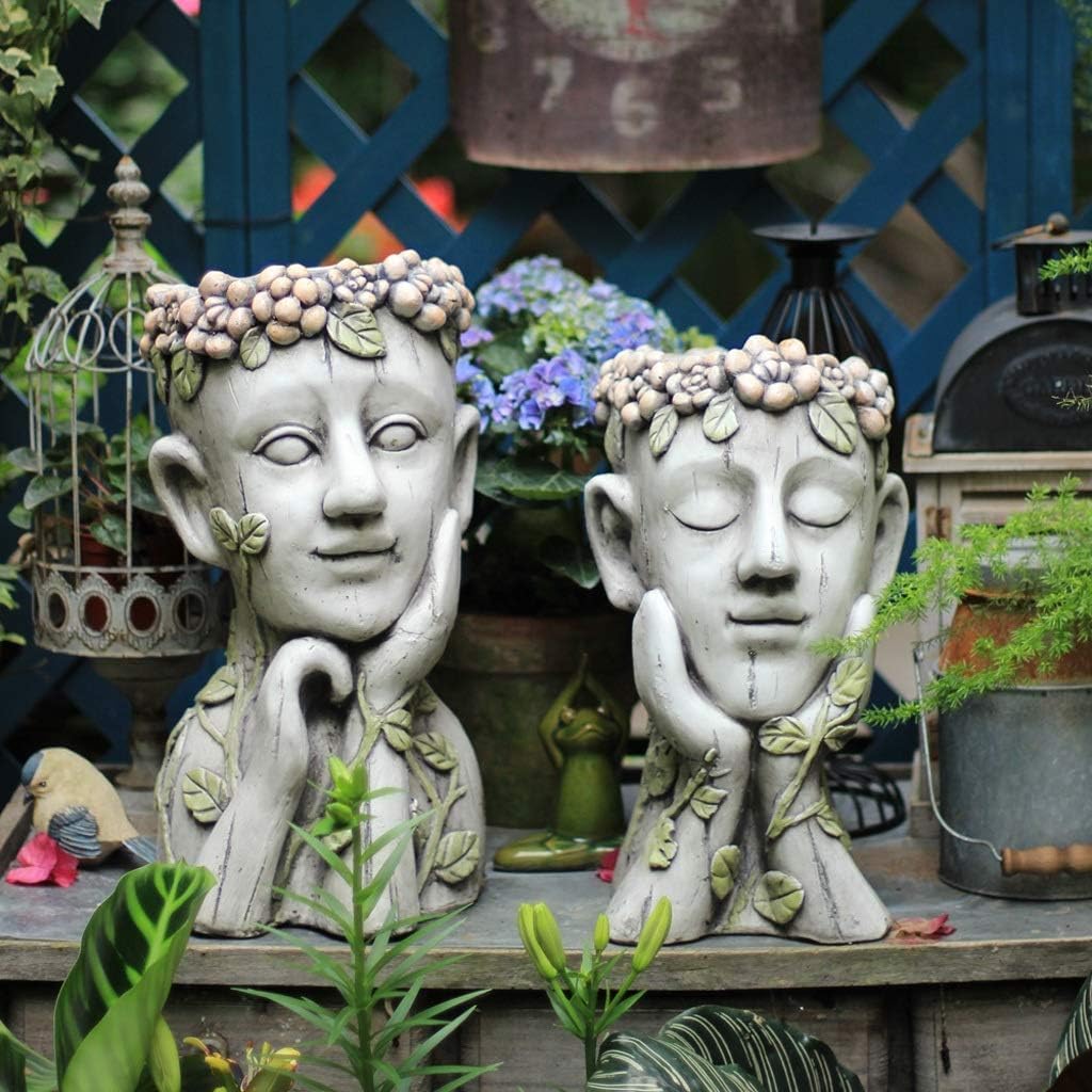 Hanging Planters for Outdoor Garden - Decorative Flower Pots, Cute Home Statue & Balcony Planters - Perfect for Gardening, Patio Decor, and Indoor Greenery