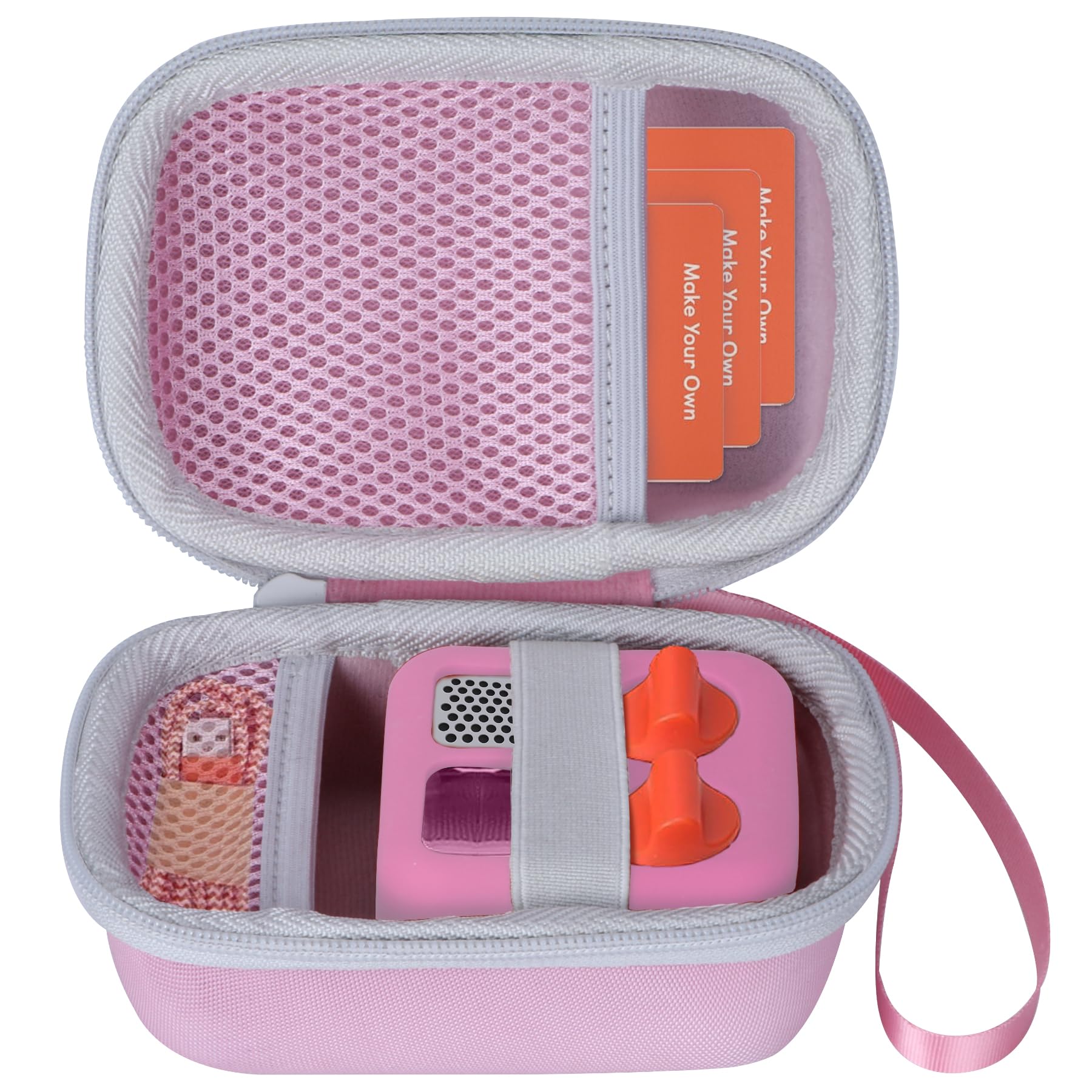 Yoto Mini Kids Audio Player Hard Protective Case - Pink & Off White Cover for Yoto Mini Speaker, Audiobook Cards & Radio - Perfect for Travel, School & Home Use